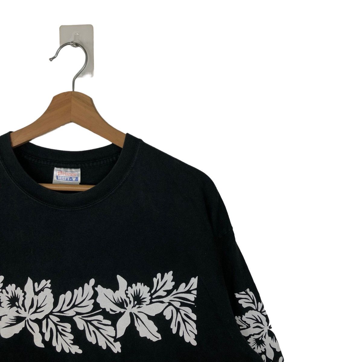 Vintage VINTAGE 90’s HANES LONG SLEEVE FLOWER BIG LOGO USA MADE Size US L / EU 52-54 / 3 - 5 Thumbnail