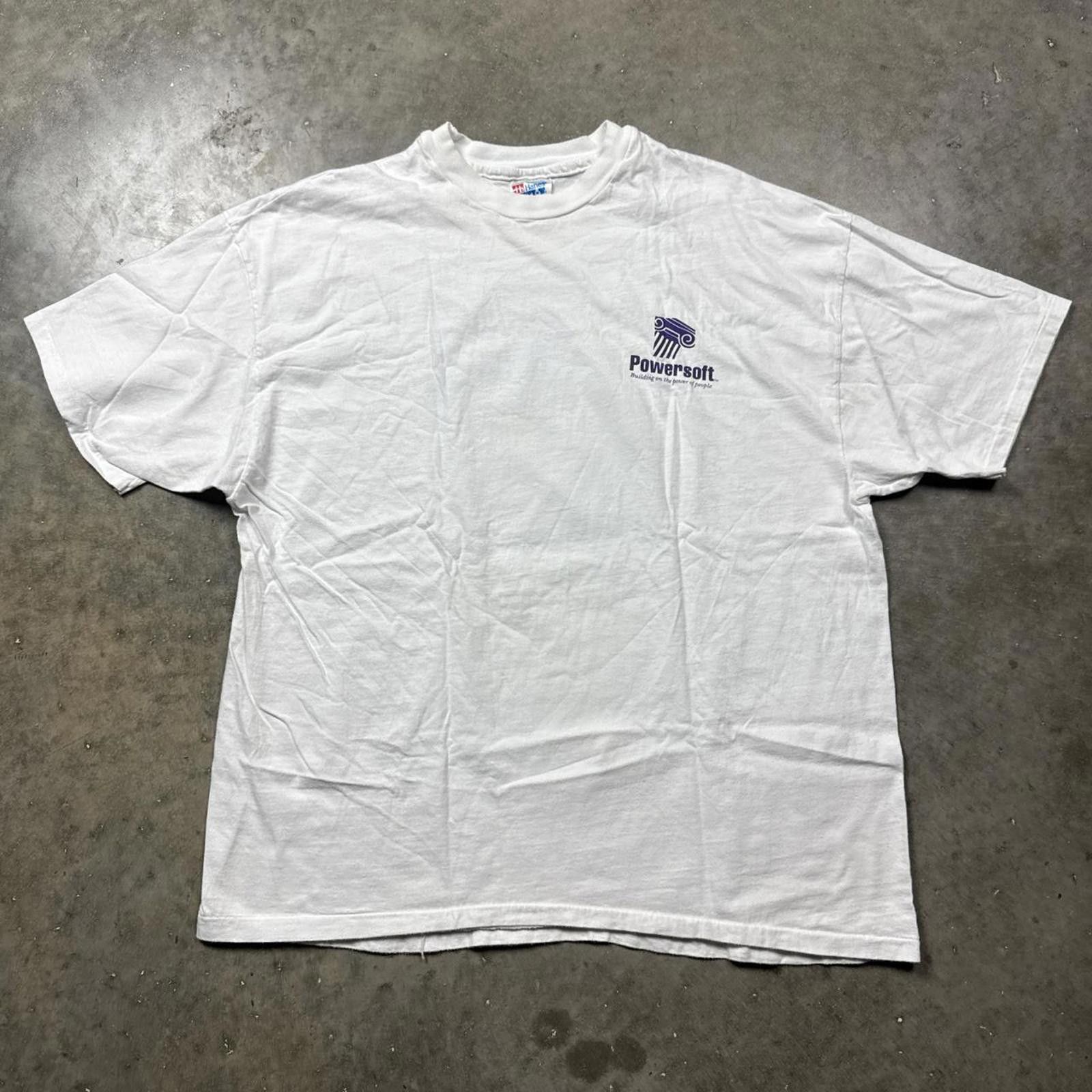 Hanes Powersoft "Building On The Power Of People" 90’s T-Shirt Size US XXL / EU 58 / 5 - 2 Thumbnail