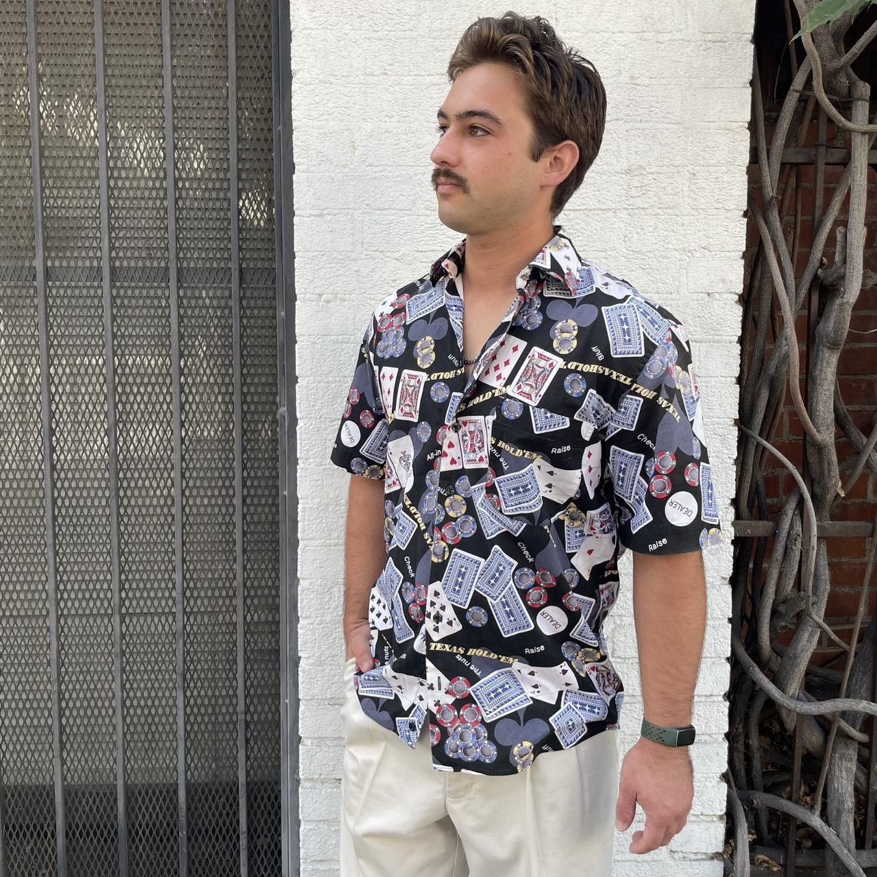 Zara Vintage Tuttle Texas Holdem poker button down shirt sz M Size US M / EU 48-50 / 2 - 2 Thumbnail