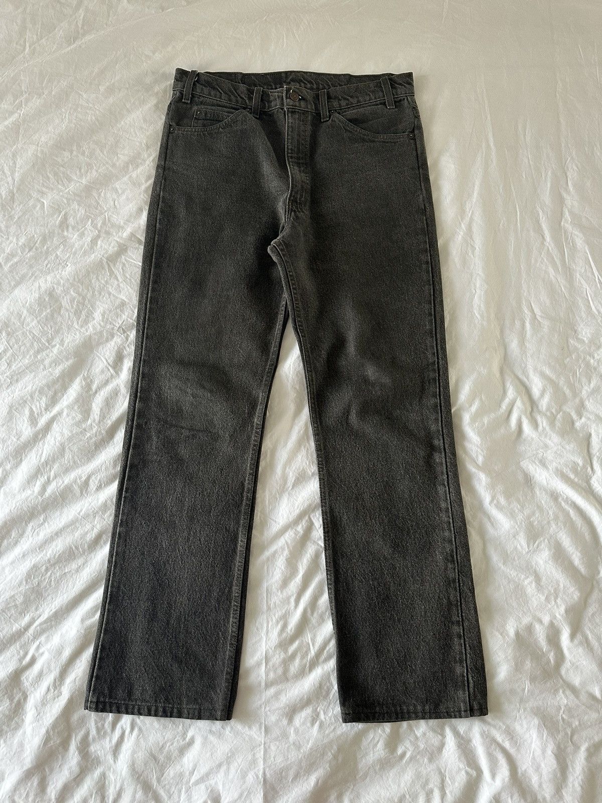 image of Levis x Levis Vintage Clothing Levi’S 517 Vintage 80's Dark Red Tab Flared Bootcut Jeans in Grey (S