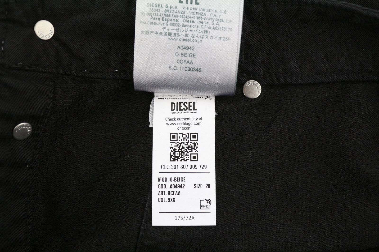 Diesel O-BEIGE W28 Black Twill Button A-Line Mini Skirt 41313 Size 28" / US 6 / IT 42 - 10 Thumbnail