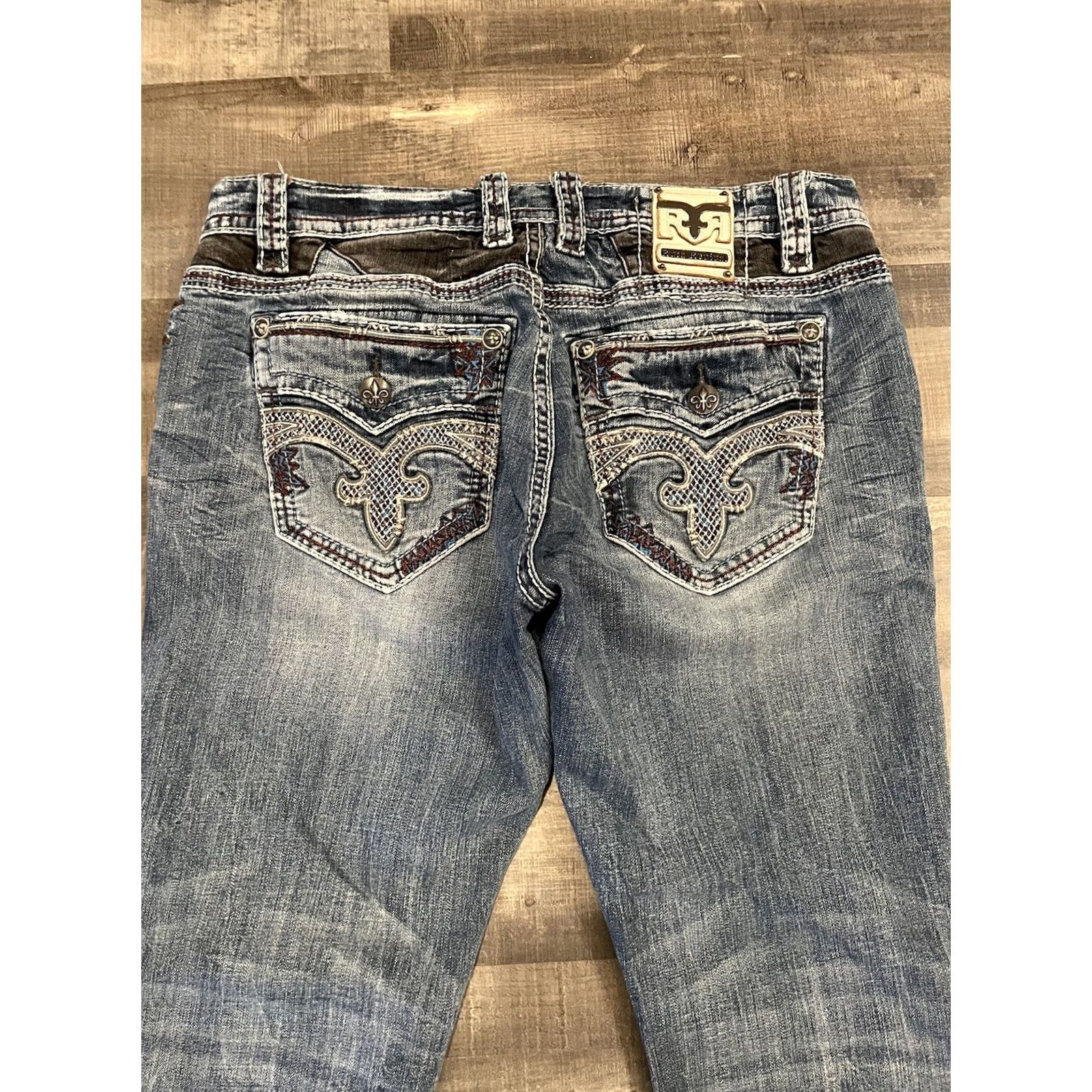 Vintage Rock Revival Mens Jeans 38 Fit - Blue Denim Size US 38 / EU 54 - 3 Thumbnail
