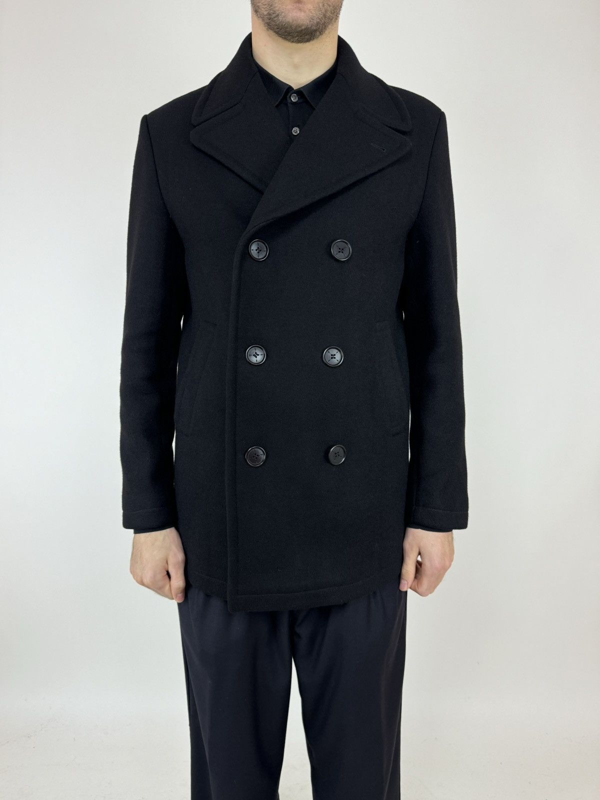 Viktor & Rolf Victor&Rolf x H&M Wool Coat Double-Breasted Black Mens 54 Size US L / EU 52-54 / 3 - 1 Thumbnail