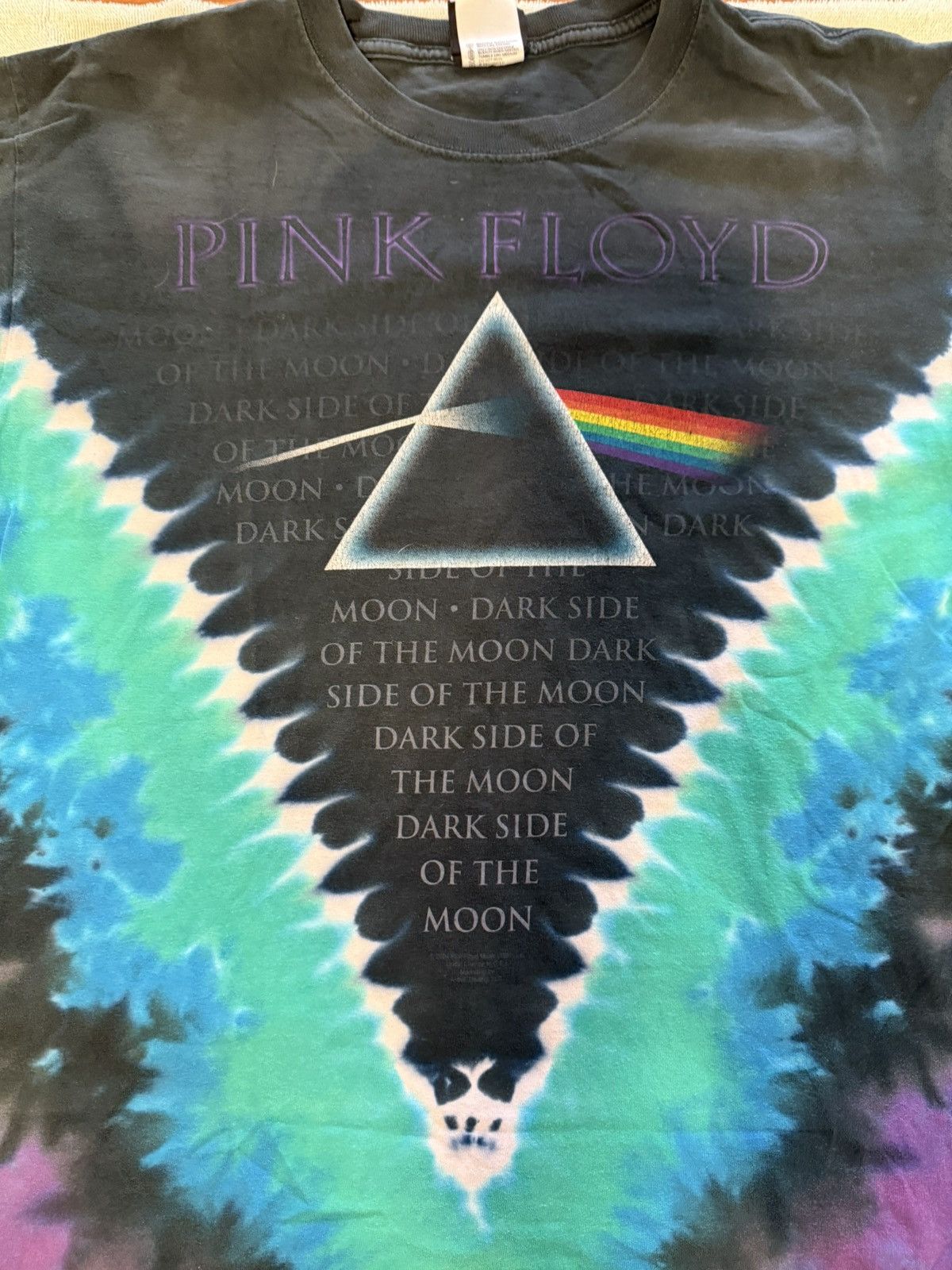 Band Tees × Pink Floyd × Vintage Tie Dye Pink Floor Dark Side of the Moon Tee Size US M / EU 48-50 / 2 - 2 Thumbnail