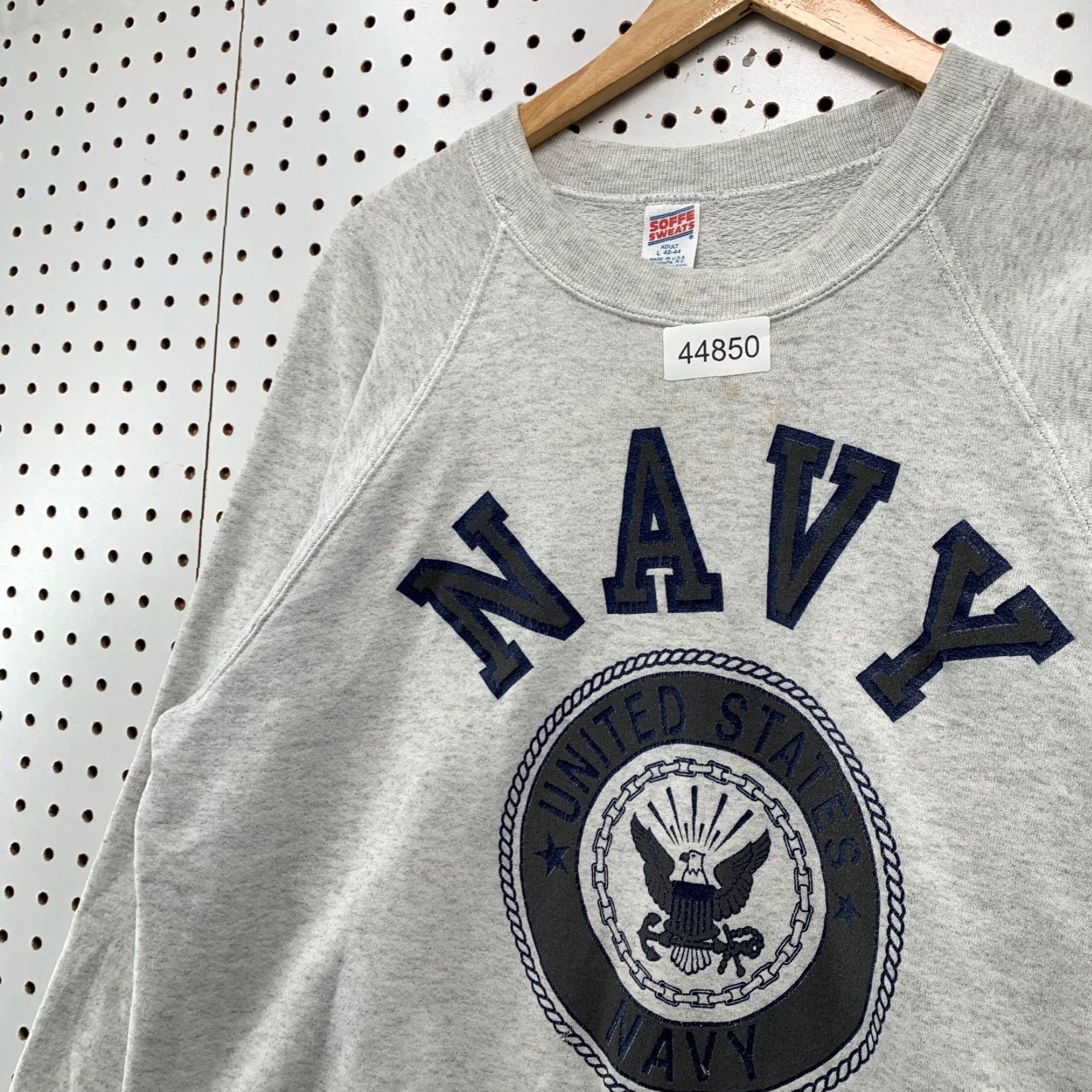 Soffe VINTAGE United States Navy Sweatshirt Mens Large Gray Soffe Made USA Size US L / EU 52-54 / 3 - 5 Thumbnail