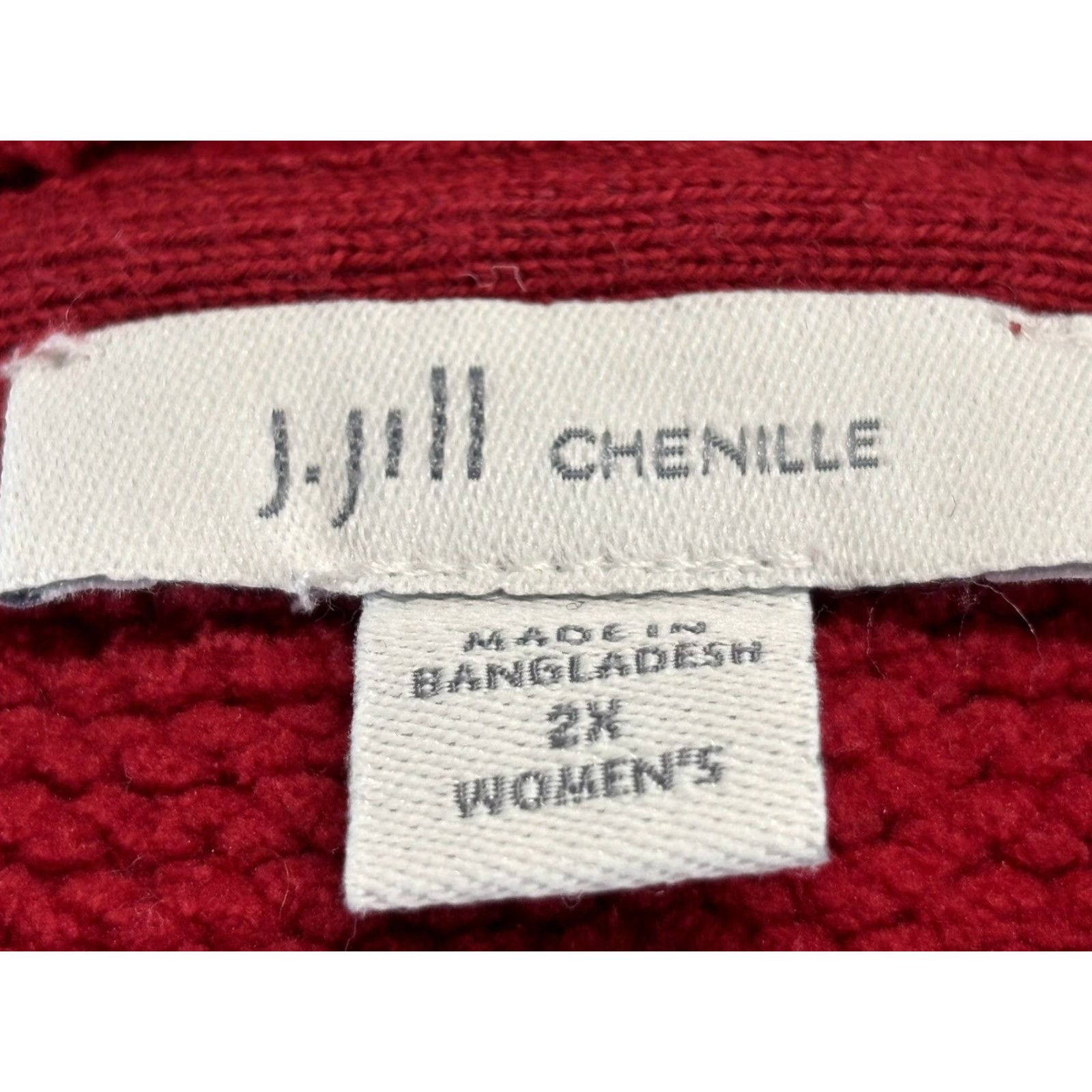 J. Jill J. Jill Chenille Sweater Women 2X Plus Red Cable Knit Crewneck Soft Stretch Size XXL / US 16-18 / IT 52-54 - 6 Thumbnail
