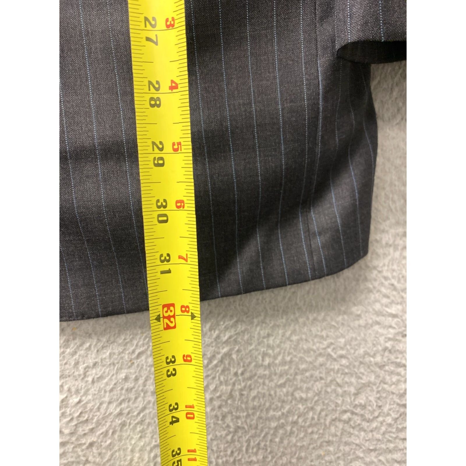 Brooks Brothers VINTAGE Brooks Brothers Suit Gray Striped 2 Piece Mens 46R Regular Blazer Jacket Dress Pants Size 46R - 4 Thumbnail