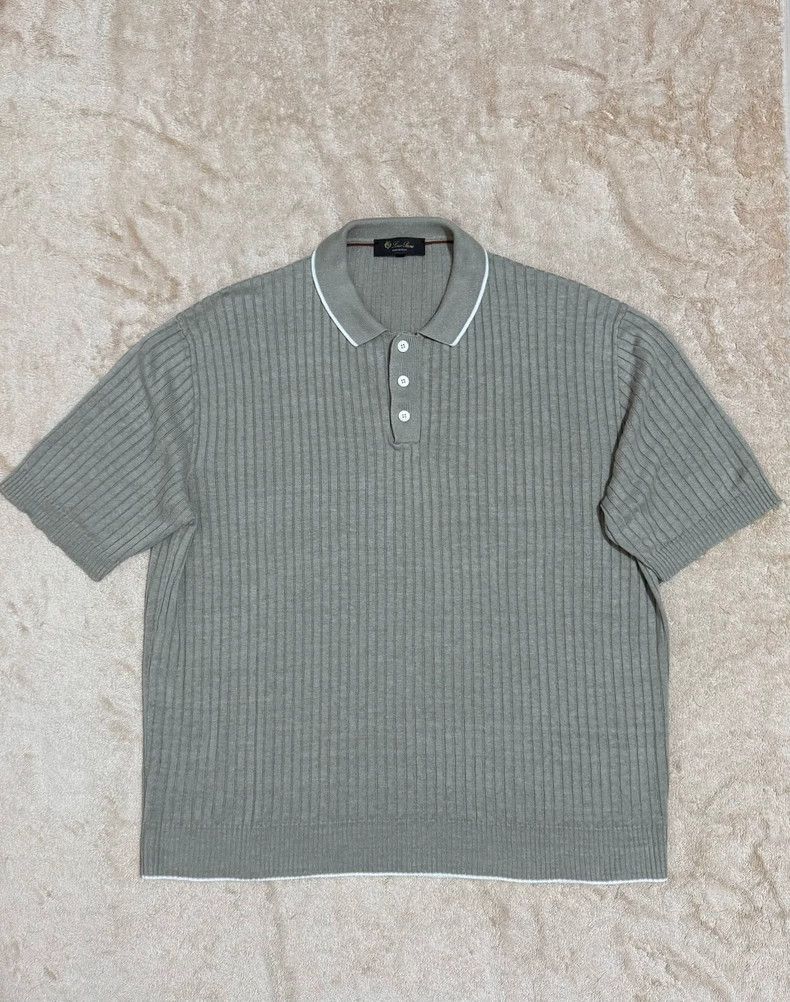 Loro Piana LORO PIANA Flax short-sleeved polo shirt Size US XL / EU 56 / 4 - 2 Thumbnail