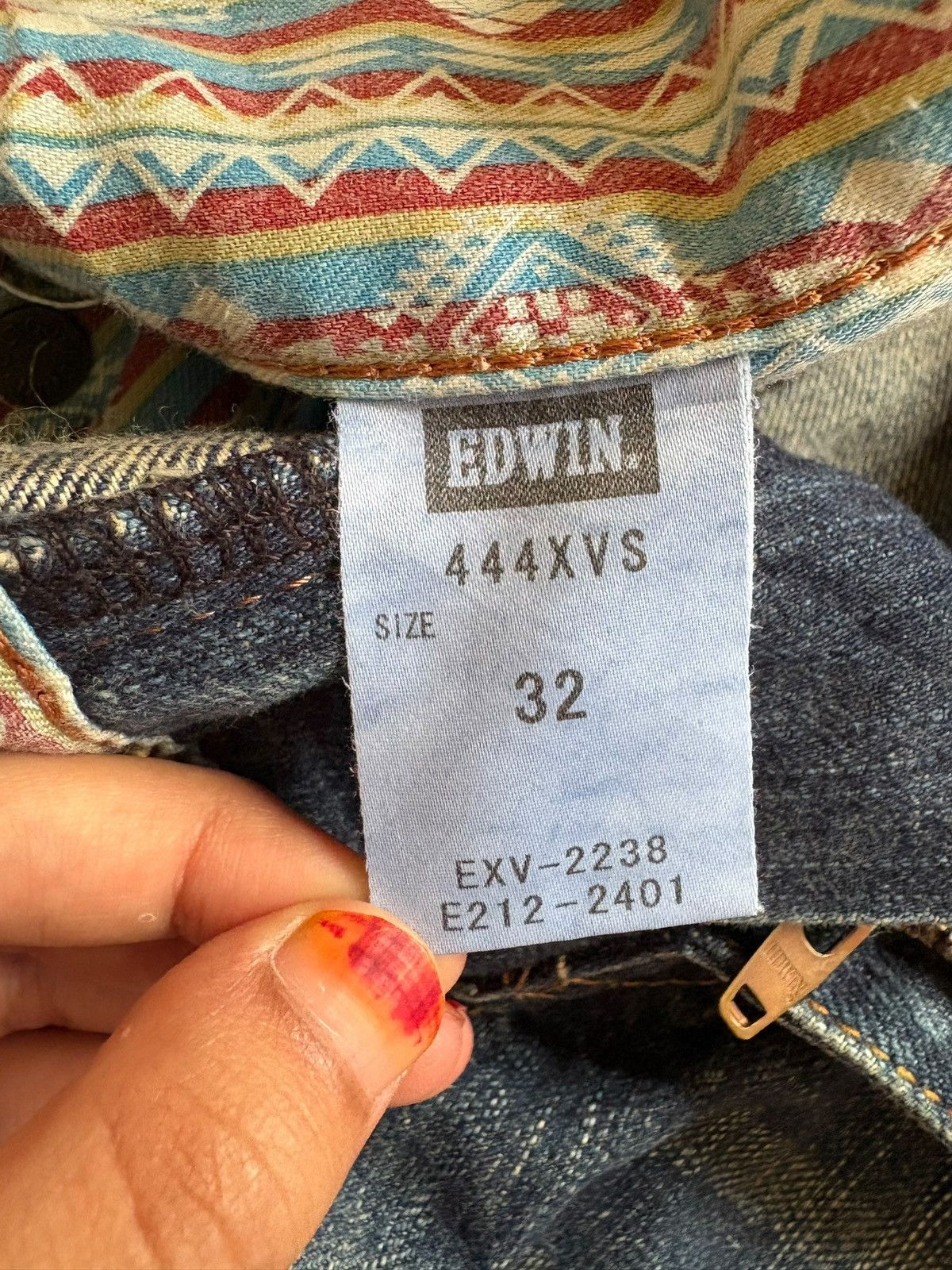 Edwin Exclusive Vintage Edwin Mud Wash Sashiko Distress Baggy Jean Size US 34 / EU 50 - 10 Thumbnail