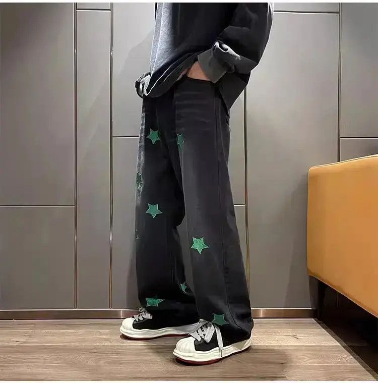 Japanese Brand Retro printed straight leg jeans Size US 32 / EU 48 - 2 Thumbnail