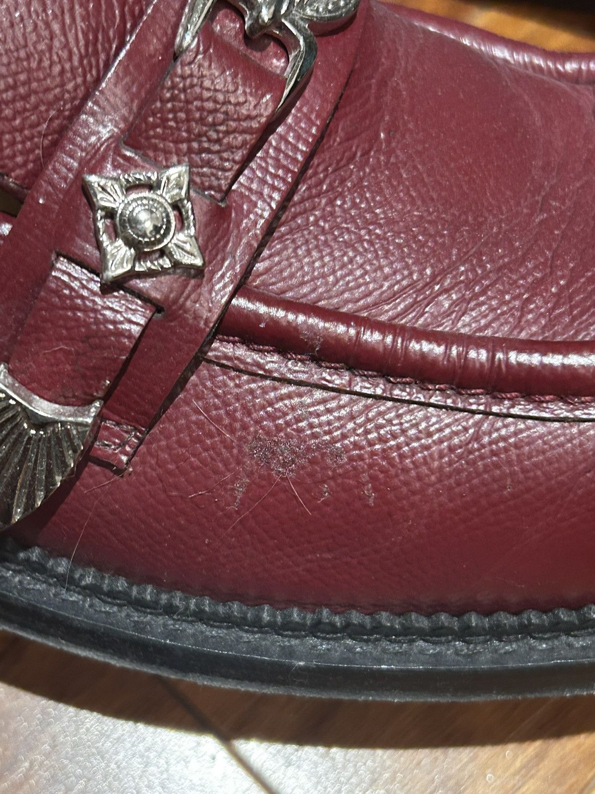 TOGA VIRILIS Burgundy Grained Loafer Size US 11.5 / EU 44-45 - 3 Thumbnail
