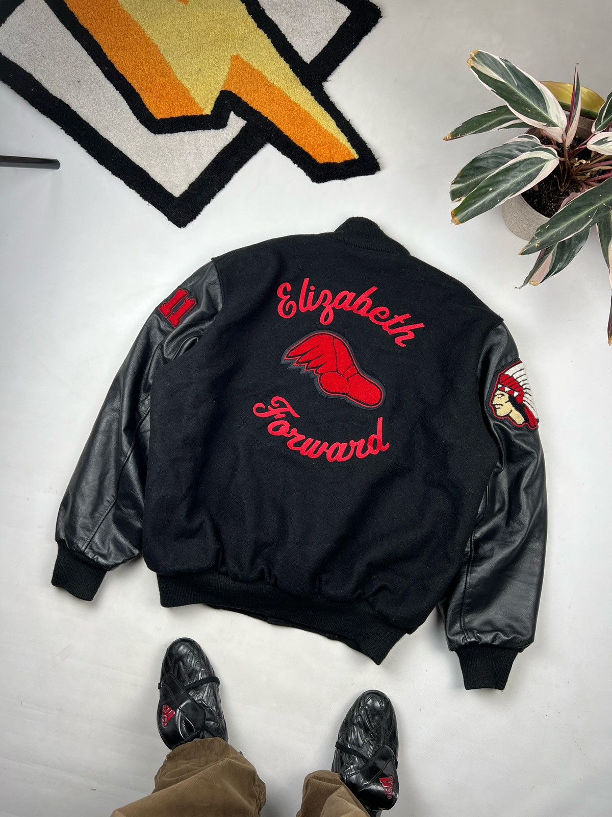 Leather Rare Leather Jacket Mecca Indian native Usa Big Logo Varsity Size US XL / EU 56 / 4 - 11 Thumbnail
