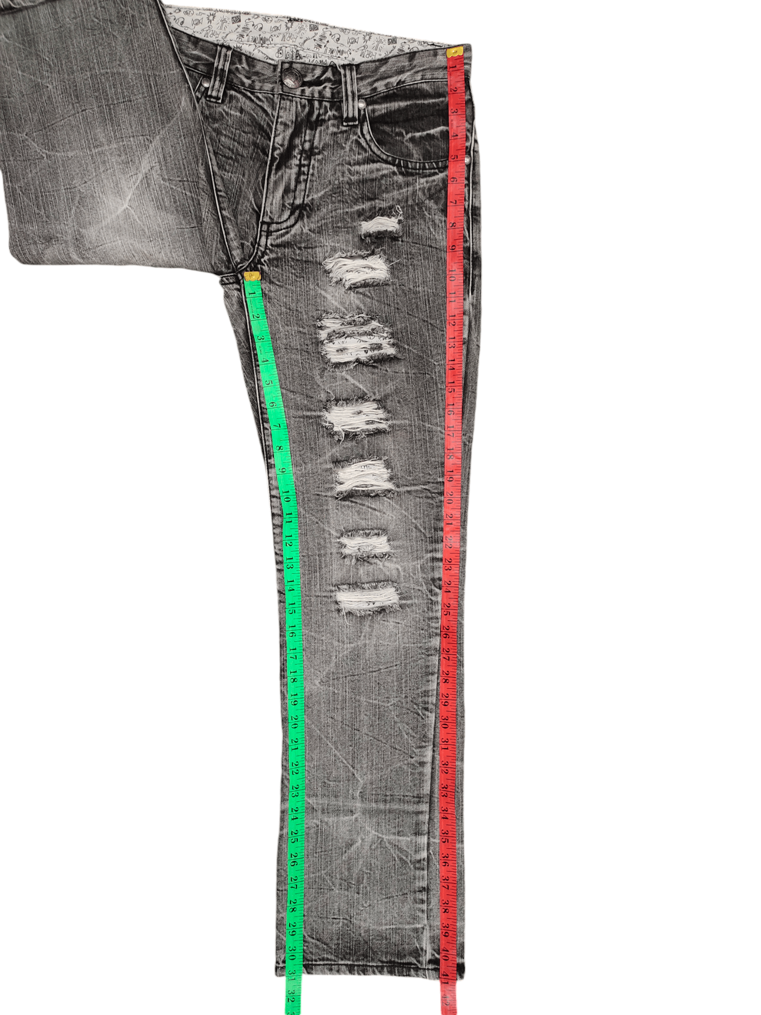Comme des Garcons × Undercover Vintage Y2k Assured Joy Clawmark Distress Faded Denim Jeans Size US 32 / EU 48 - 11 Thumbnail