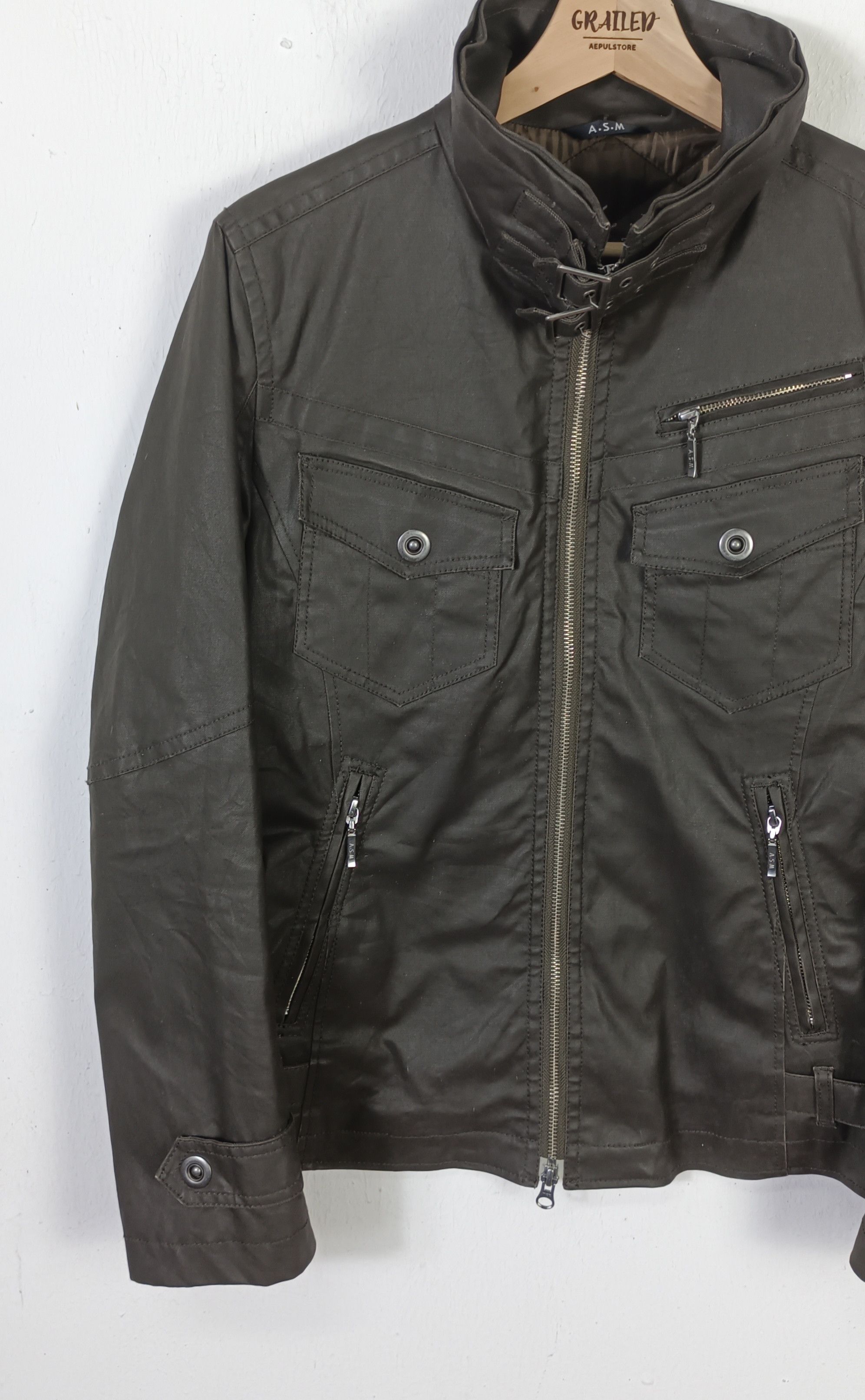 Japanese Brand Atelier Sab Men Wax Jacket Tactical Pocket Size US M / EU 48-50 / 2 - 5 Thumbnail