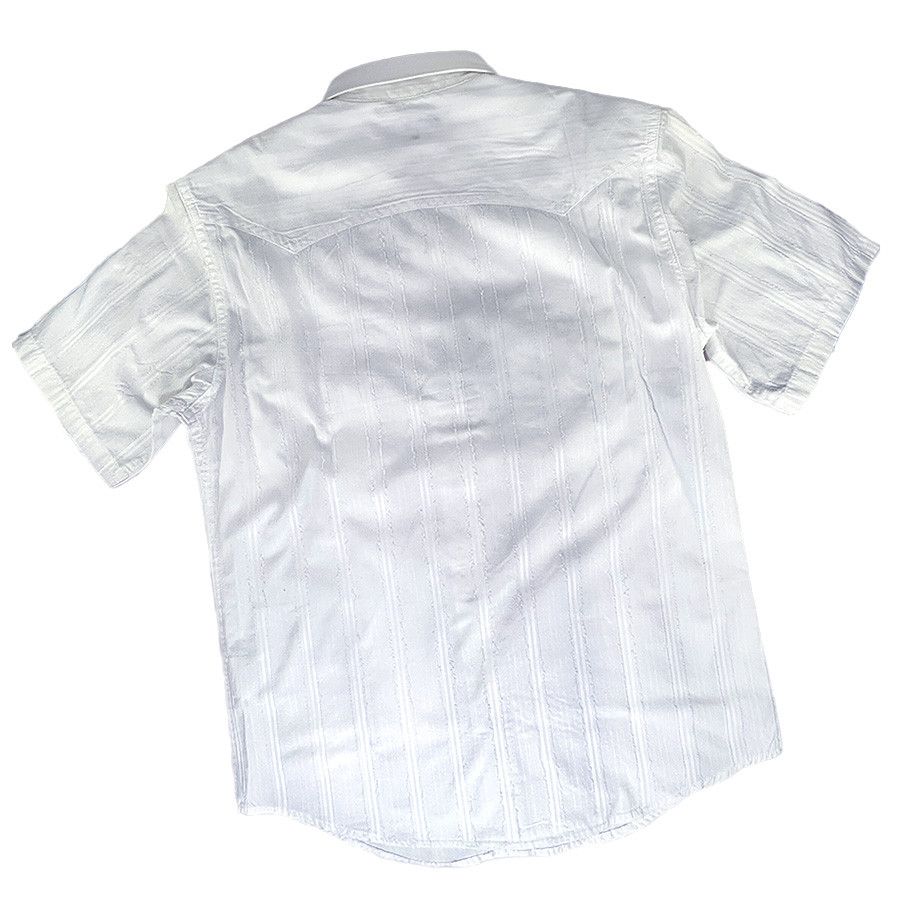 Tornado Mart Tornado Mart White Ribboned Short Sleeve Shirt Size US S / EU 44-46 / 1 - 4 Thumbnail