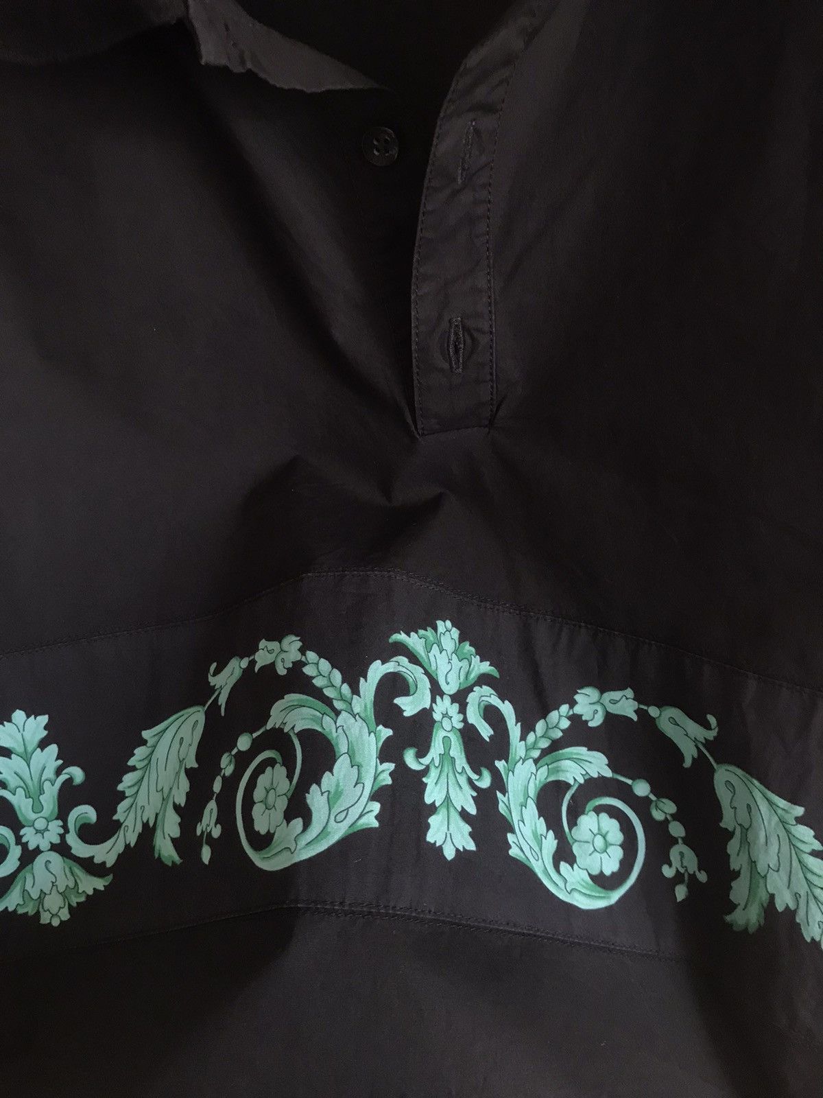 Versace Versace Black Half Buttons Up Short Sleeve Shirt Logo Tee SA Size US M / EU 48-50 / 2 - 3 Thumbnail