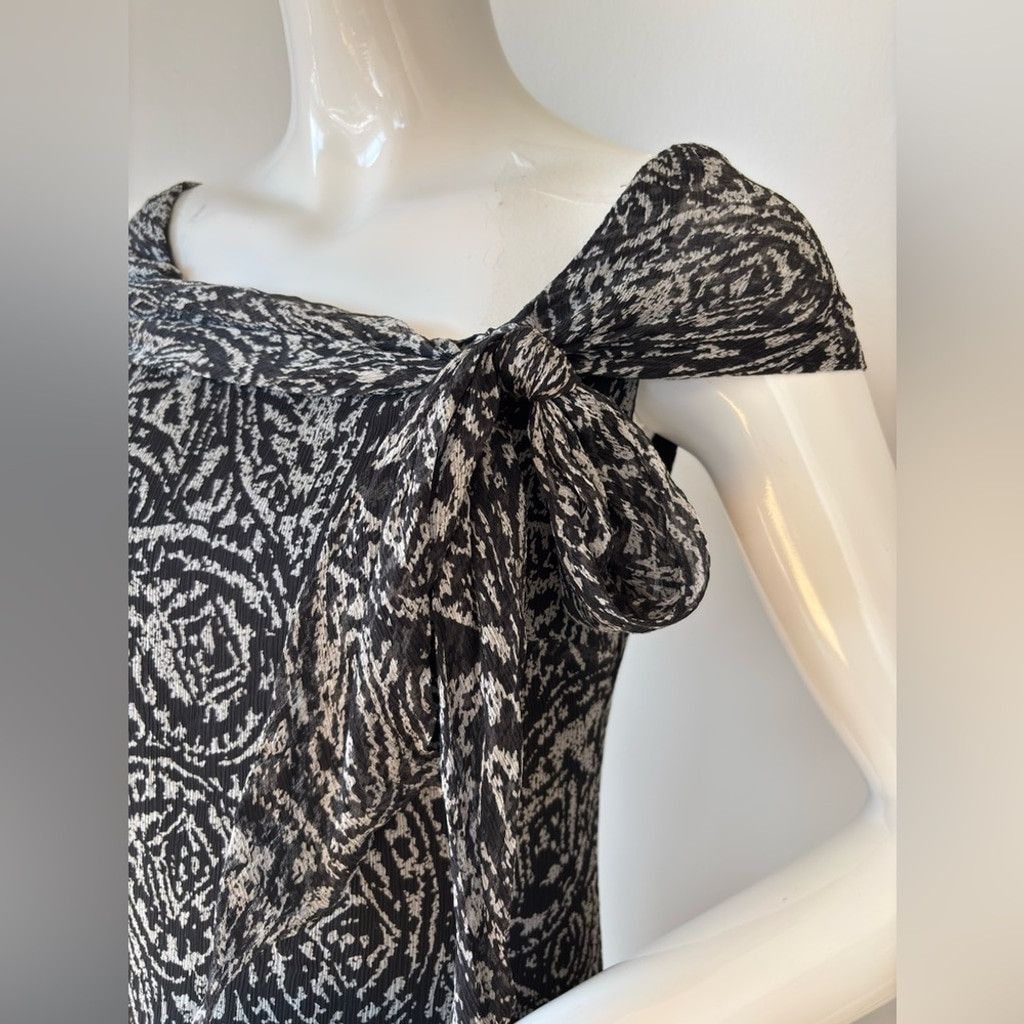 Max Mara Max Mara Silk Midi Dress Black Grey Asymmetrical Hem Italy Size M / US 6-8 / IT 42-44 - 3 Thumbnail