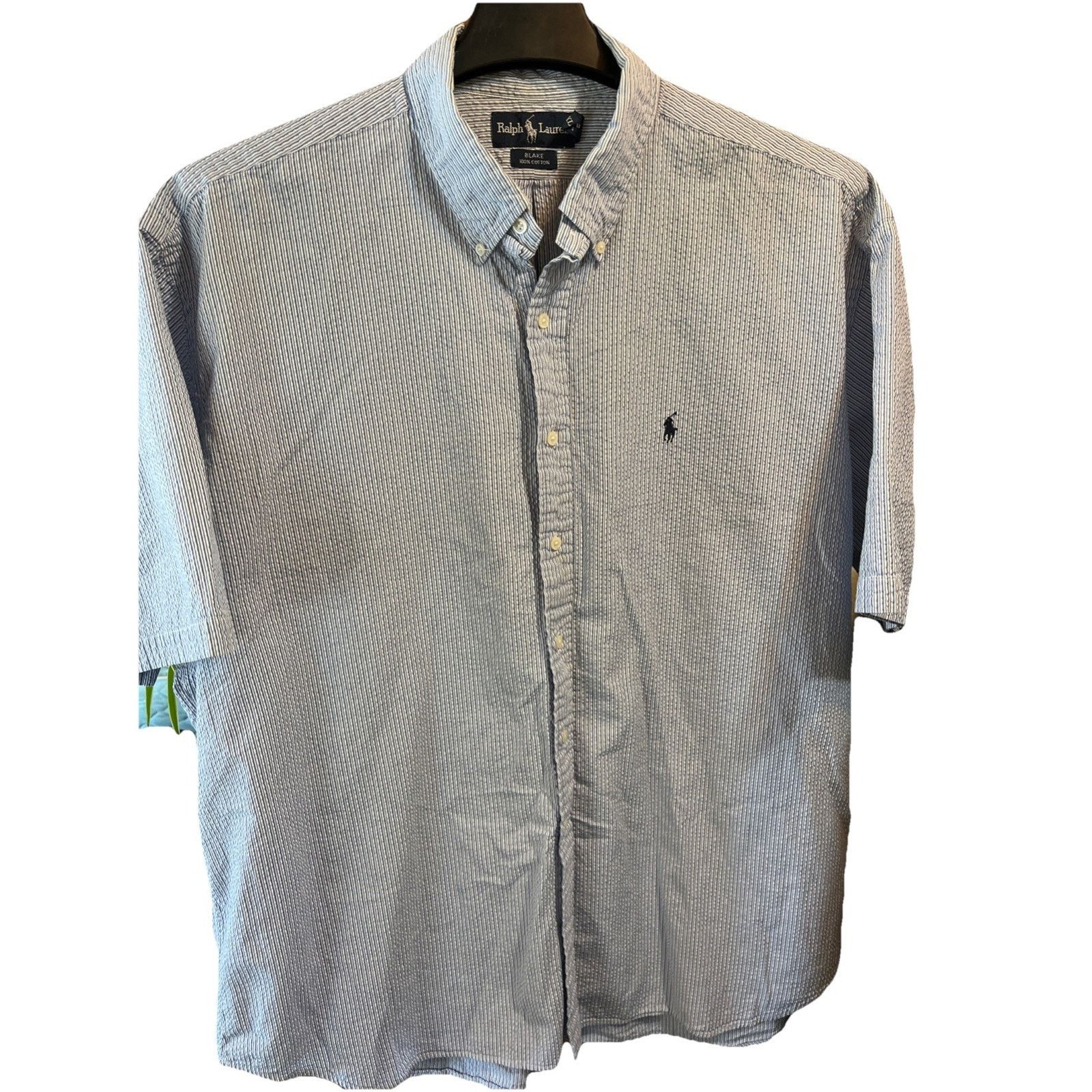Ralph Lauren Vintage Ralph Lauren Blake XXL Striped Blue Men's Shirt SS Size US XXL / EU 58 / 5 - 1 Thumbnail