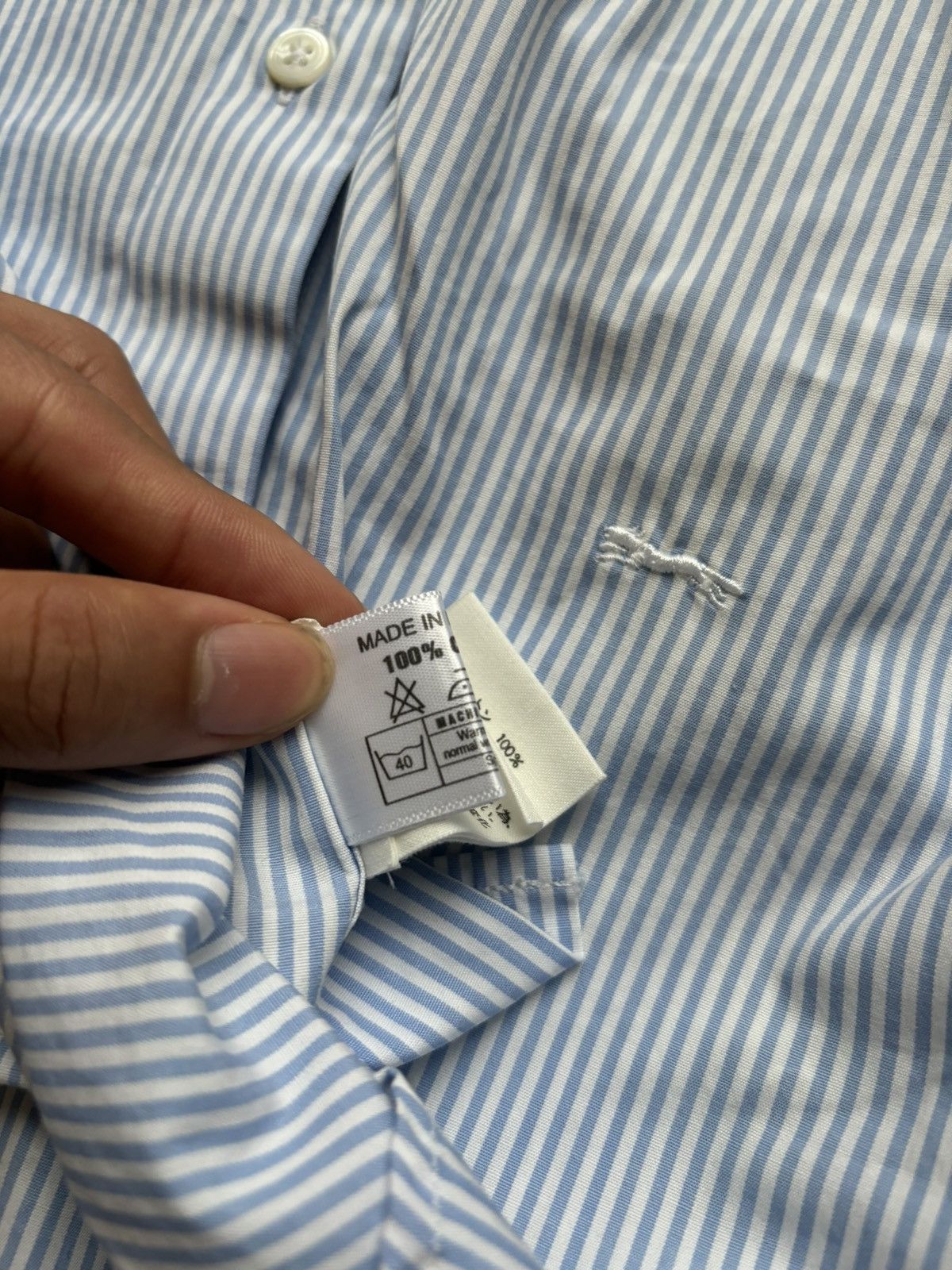 E. Tautz E. TAUTZ Savile Row Stripe Button Up Down Shirt Size US L / EU 52-54 / 3 - 8 Thumbnail