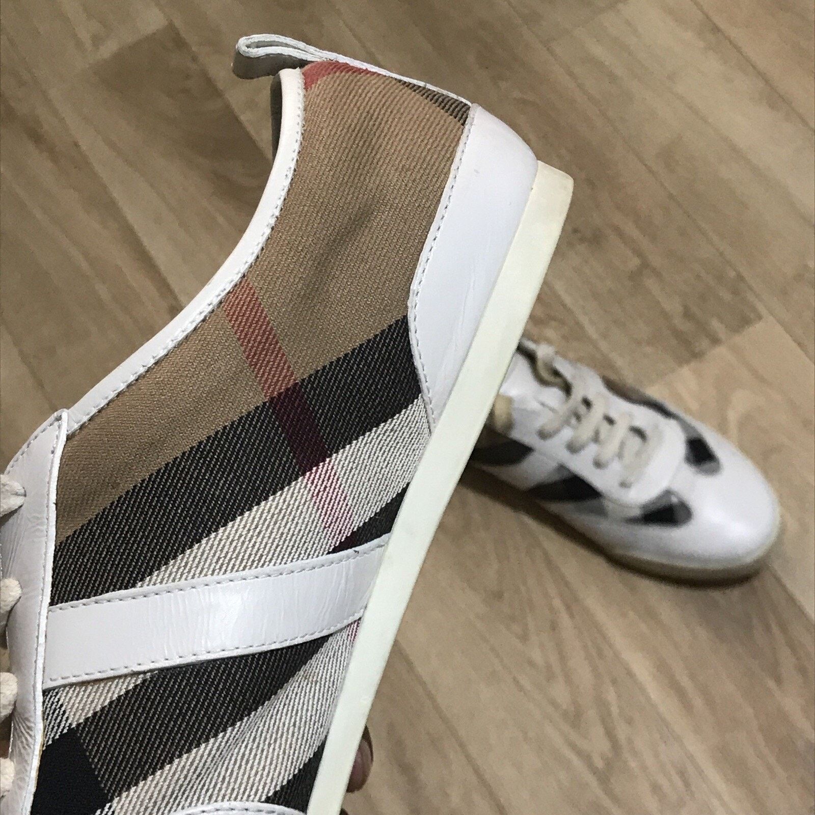 Burberry BURBERRY SHOES SNEAKERS WOMEN'S Nova check Canvas Leather Size US 9 / IT 39 - 2 Thumbnail