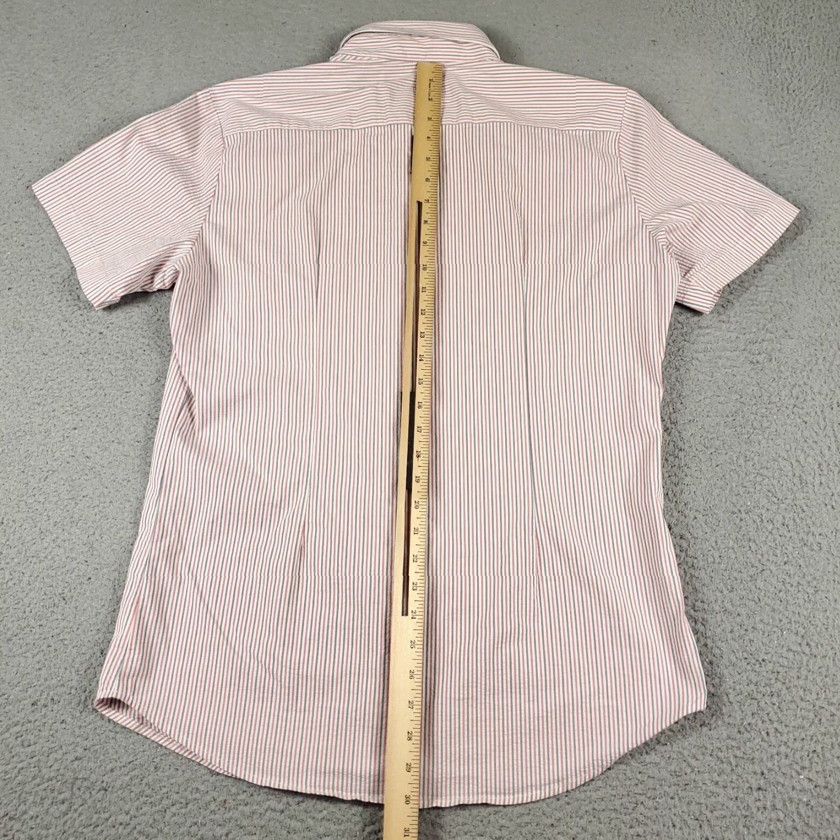 Mizzen+Main Mizzen+Main Shirt Mens L Red Striped Seersucker Slim Fit Short Sleeve Button-Up Col... Size US L / EU 52-54 / 3 - 3 Thumbnail