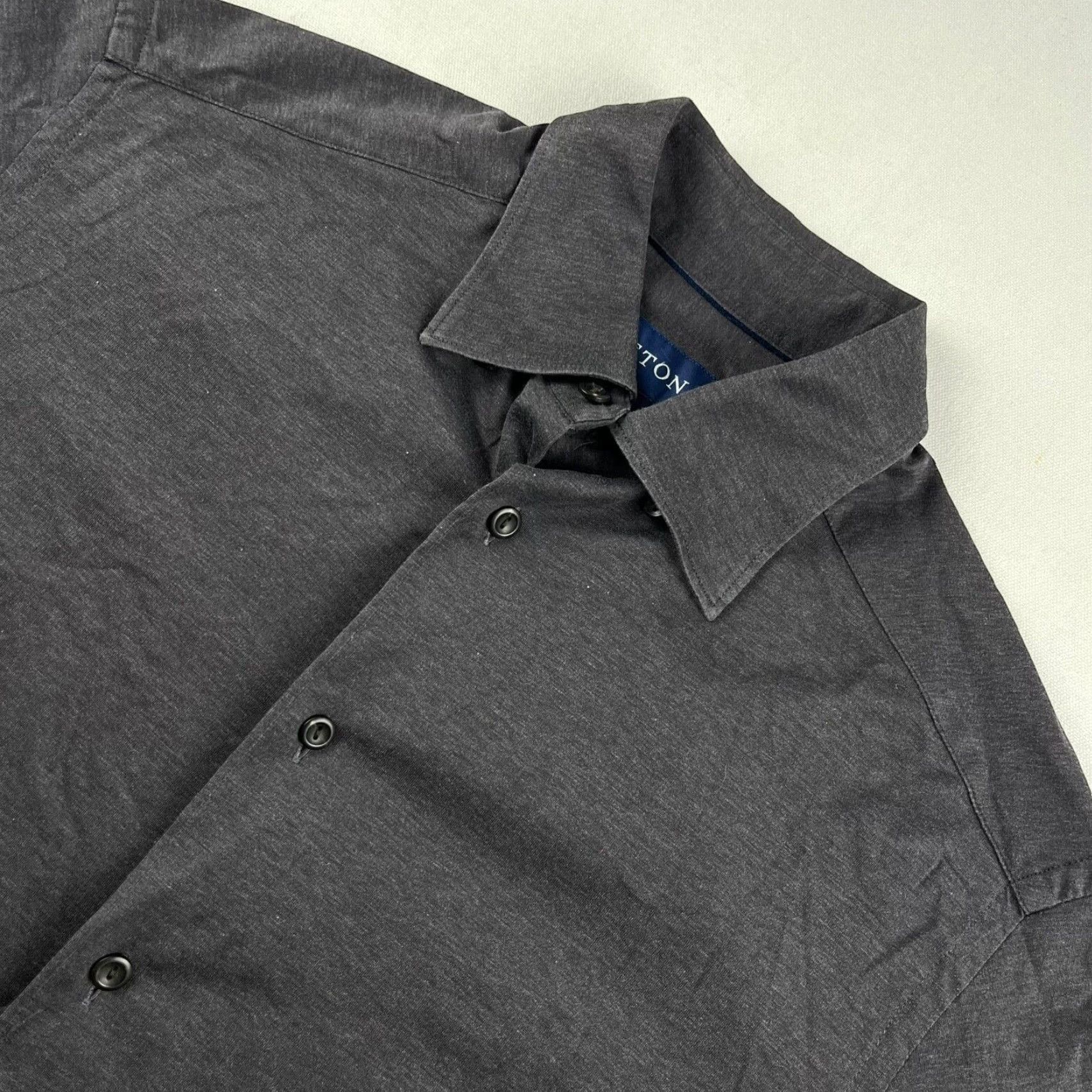 Eton Eton Men’s Shirt Gray 100% Cotton Button-Down Slim Regular Medium Long Sleeve Button-Up Shirt Mens Size US L / EU 52-54 / 3 - 2 Thumbnail