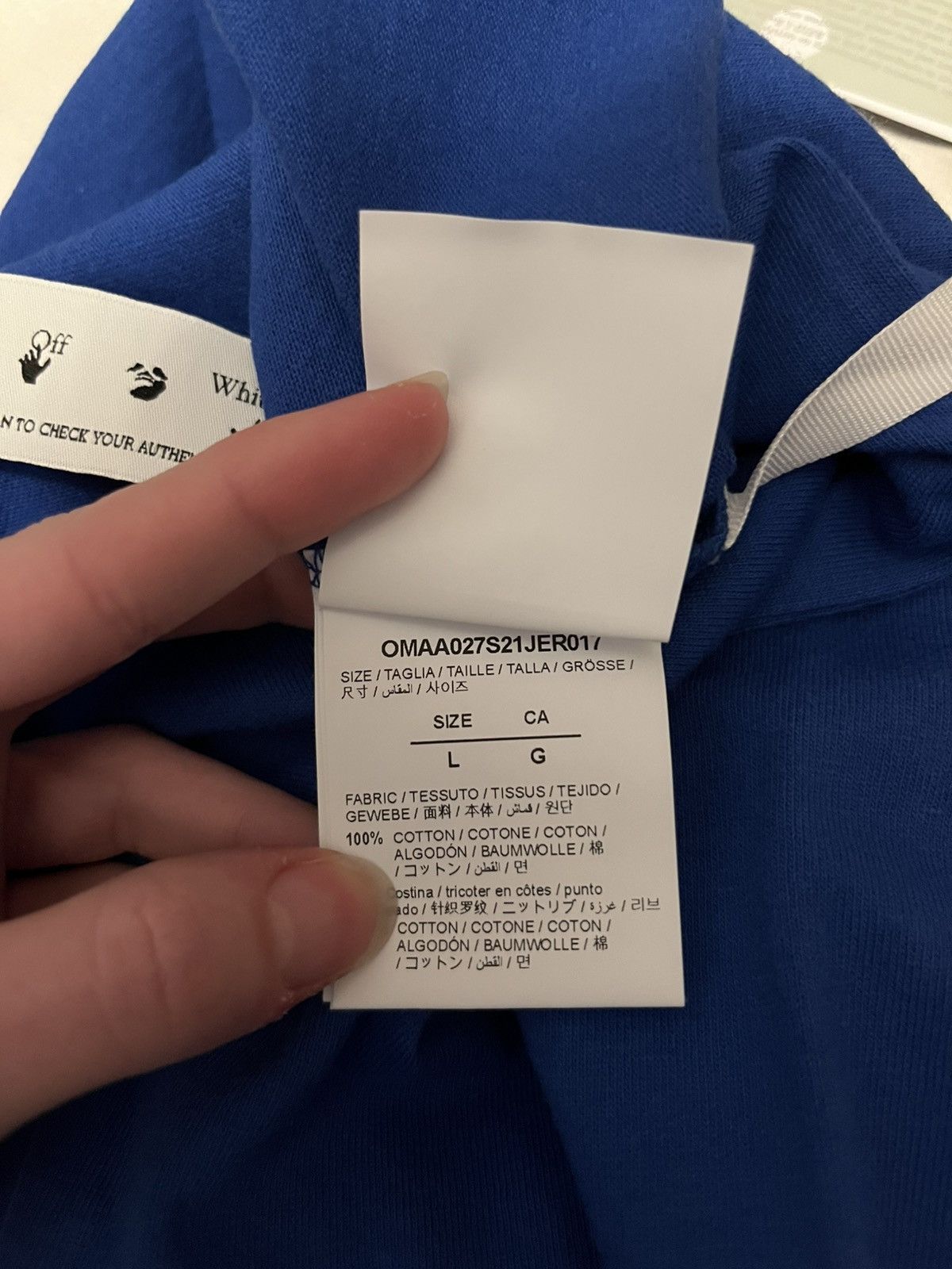 Off-White Blue Off-White t-shirt, never worn w tags Size US M / EU 48-50 / 2 - 7 Thumbnail
