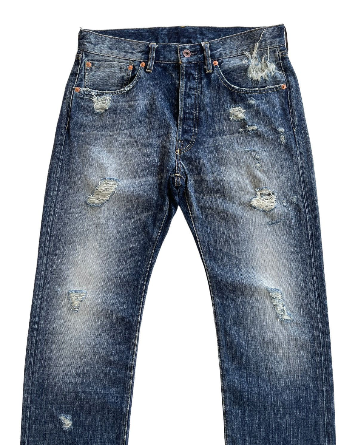 Japanese Brand Crazy Vintage Japanese Distressed Denim Size US 32 / EU 48 - 3 Thumbnail