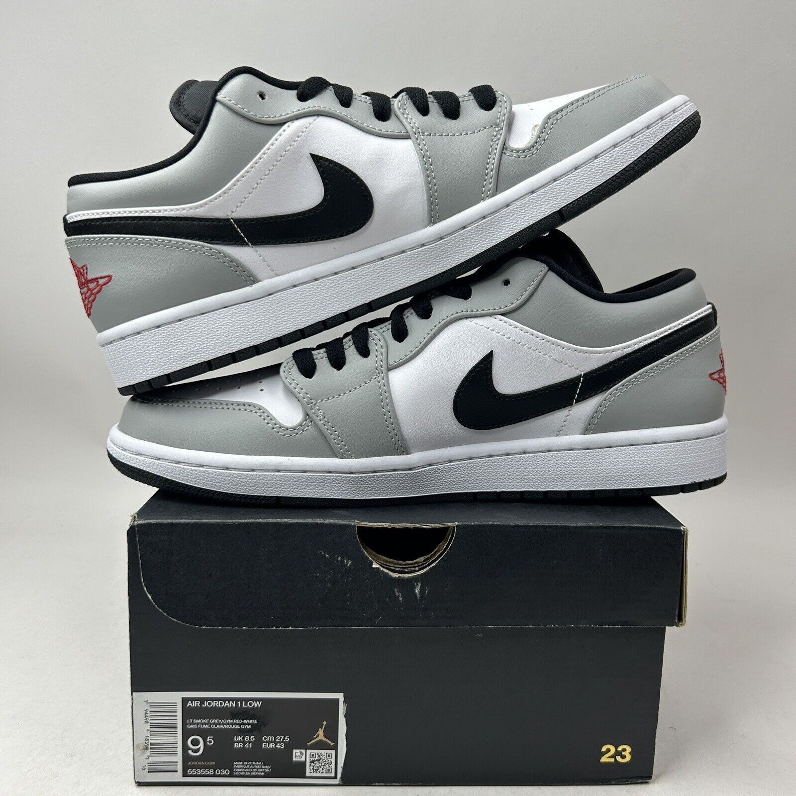 Nike Nike Air Jordan 1 Low Retro “Light Smoke Grey” 2023 Size US 9.5 / EU 42-43 - 3 Thumbnail