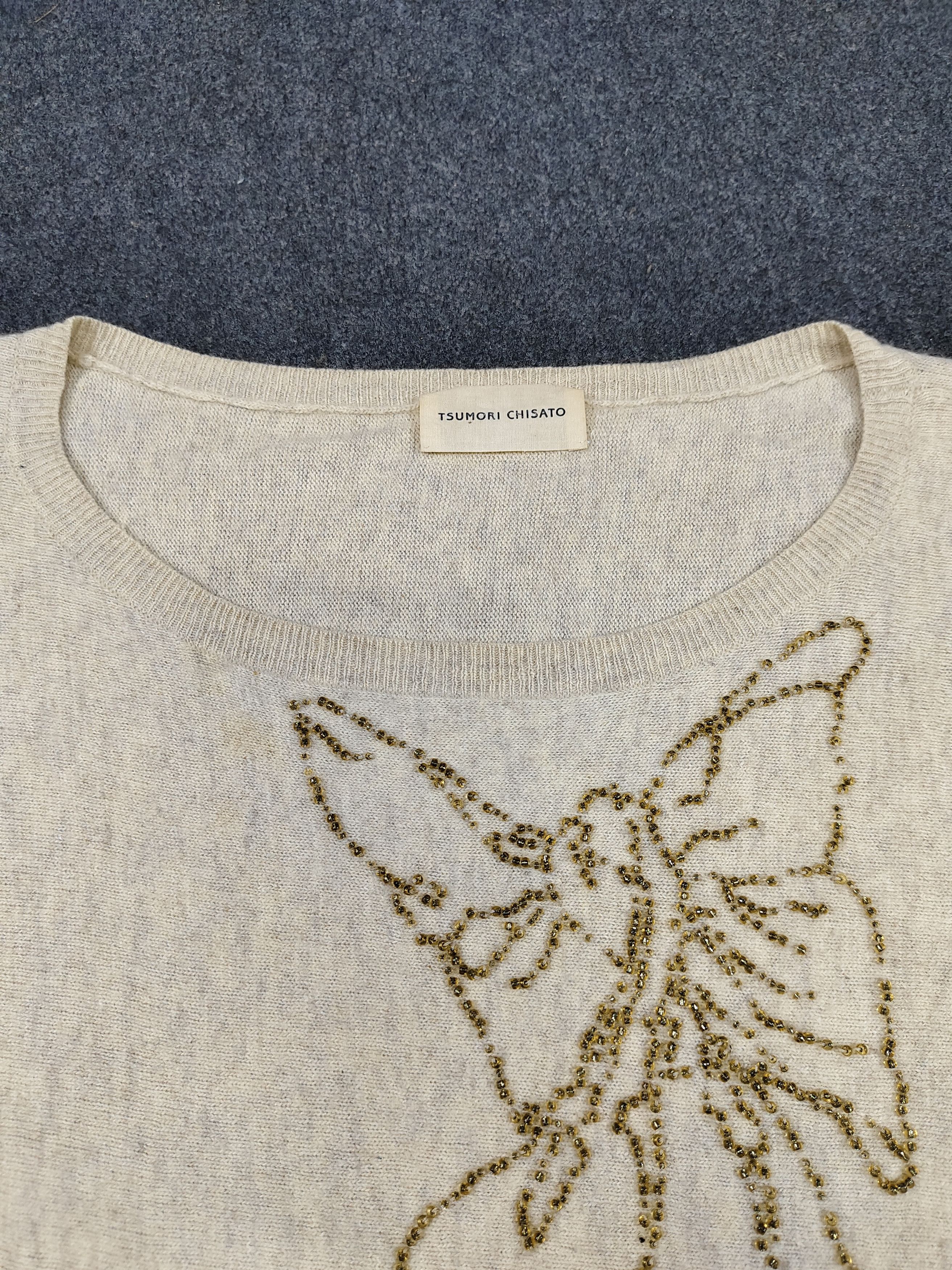 Tsumori Chisato 🇯🇵 Tsumori Chisato 🇯🇵 Butterfly Beaded Knitted Sweater Size L / US 10 / IT 46 - 10 Thumbnail