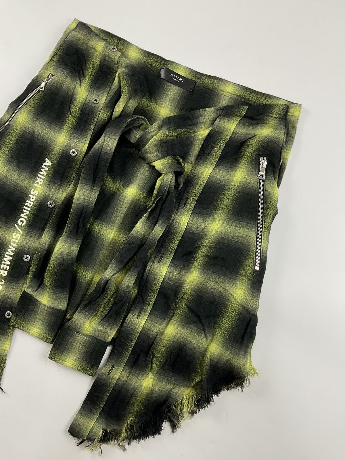 Amiri Amiri S/S'19 Raw Hem Flannel Waist Wrap Shirt Size US M / EU 48-50 / 2 - 6 Thumbnail