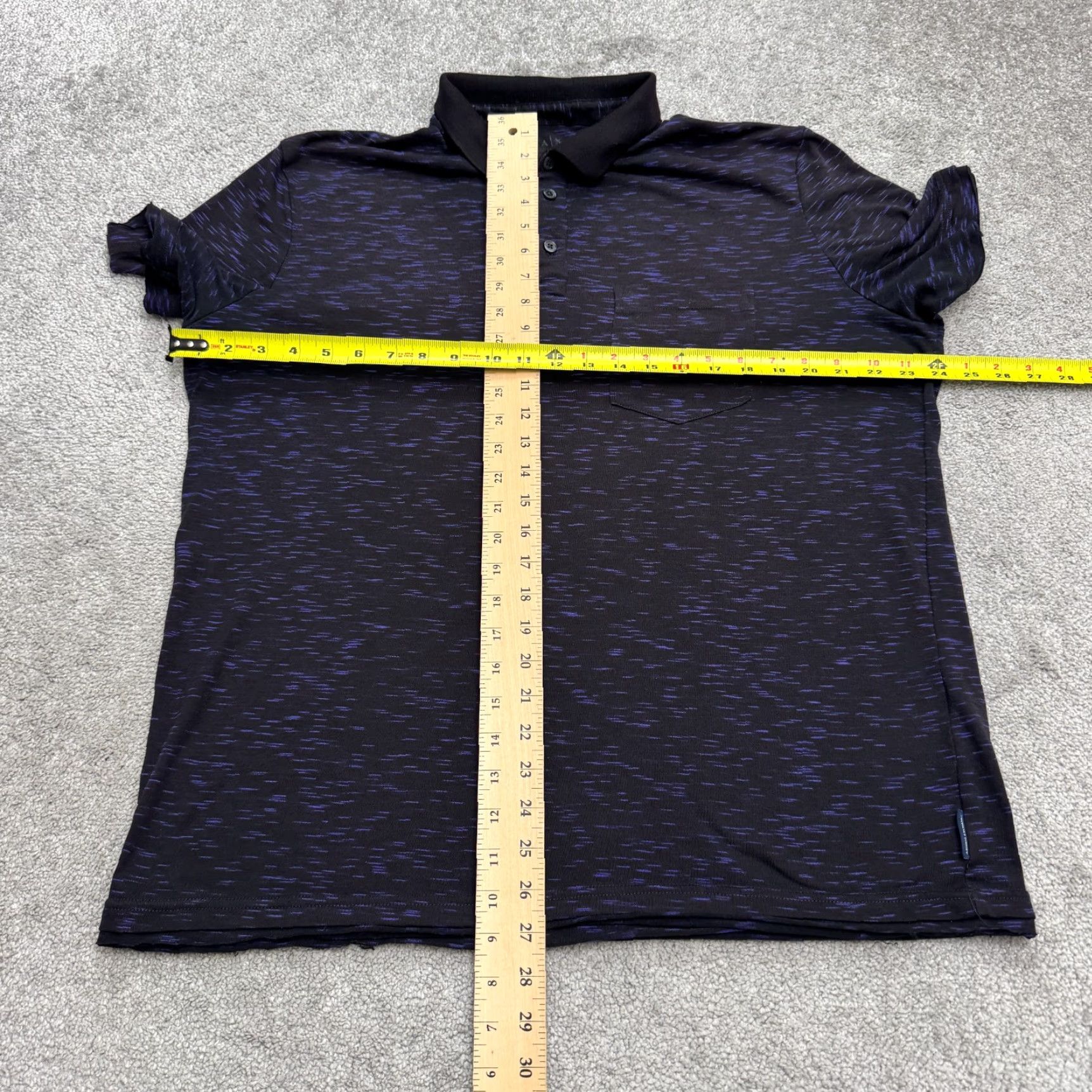 Armani Exchange Armani Exchange Space Dye Polo Shirt Mens XXL Black Purple Short Sleeve Pocket Shirt Size US XXL / EU 58 / 5 - 7 Thumbnail