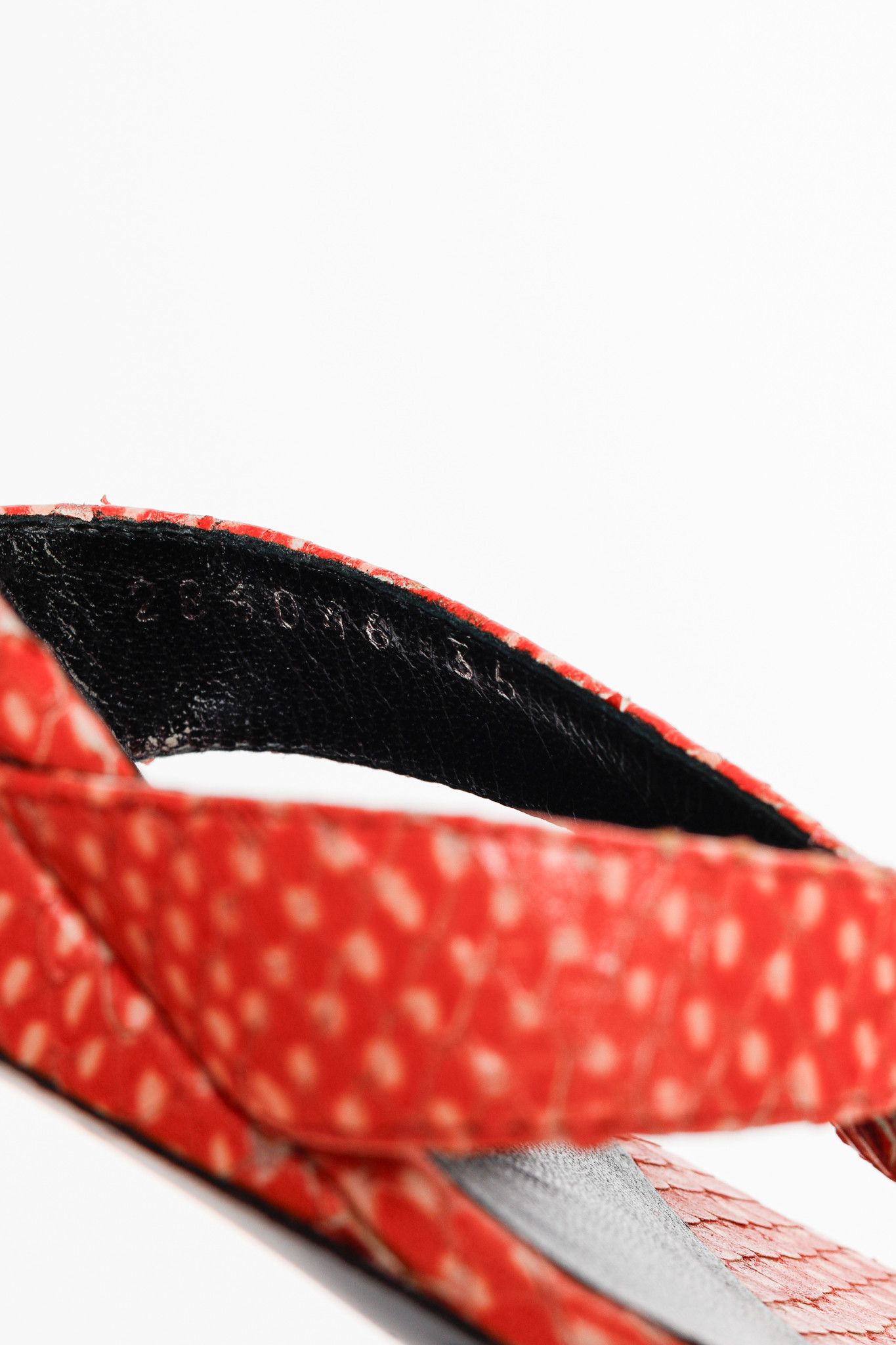 Balenciaga Balenciaga Orange Snakeskin-Embossed Studded Wedge Sandals Size US 4.5 / IT 34.5 - 11 Thumbnail
