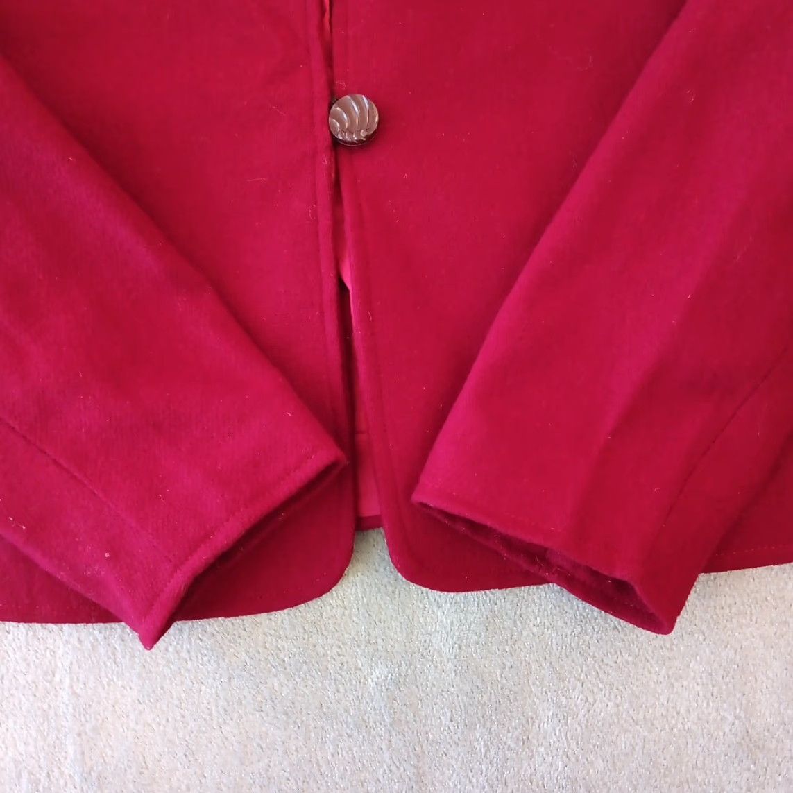 Orvis Orvis Blazer Womens Size 4P Red Wool One Button Long Sleeve Lined Size S / US 4 / IT 40 - 4 Thumbnail