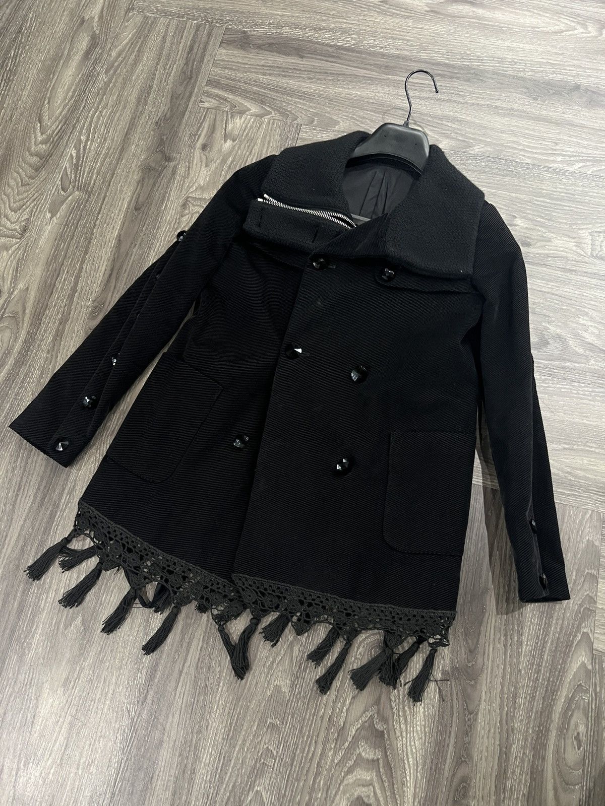 AW09 Number Nine Double Breasted Tassle Lace Coat