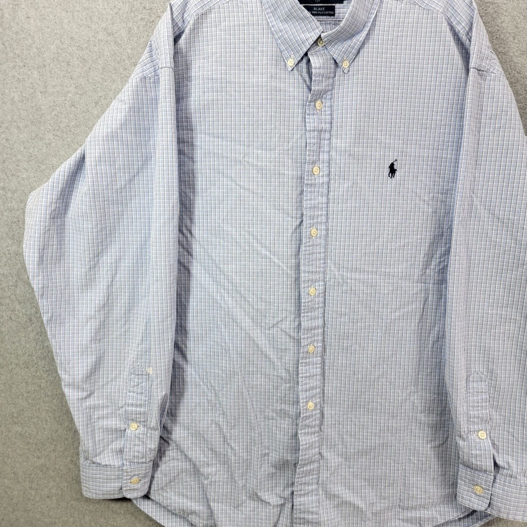 Ralph Lauren Ralph Lauren Shirt Mens XL Blake Button-Down Blue White Check Two-Ply Size US XL / EU 56 / 4 - 6 Thumbnail