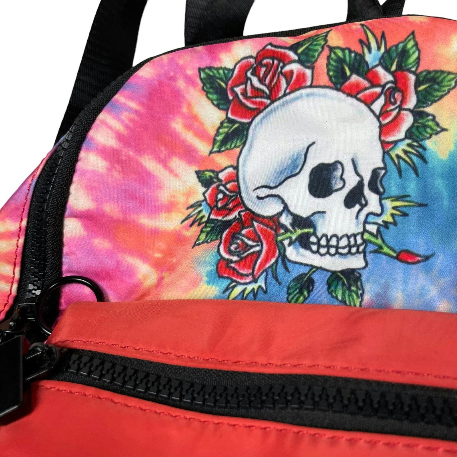 Ed Hardy Ed Hardy Multicolor Tie-Dye Polyester Skull Logo Backpack Size ONE SIZE - 3 Thumbnail
