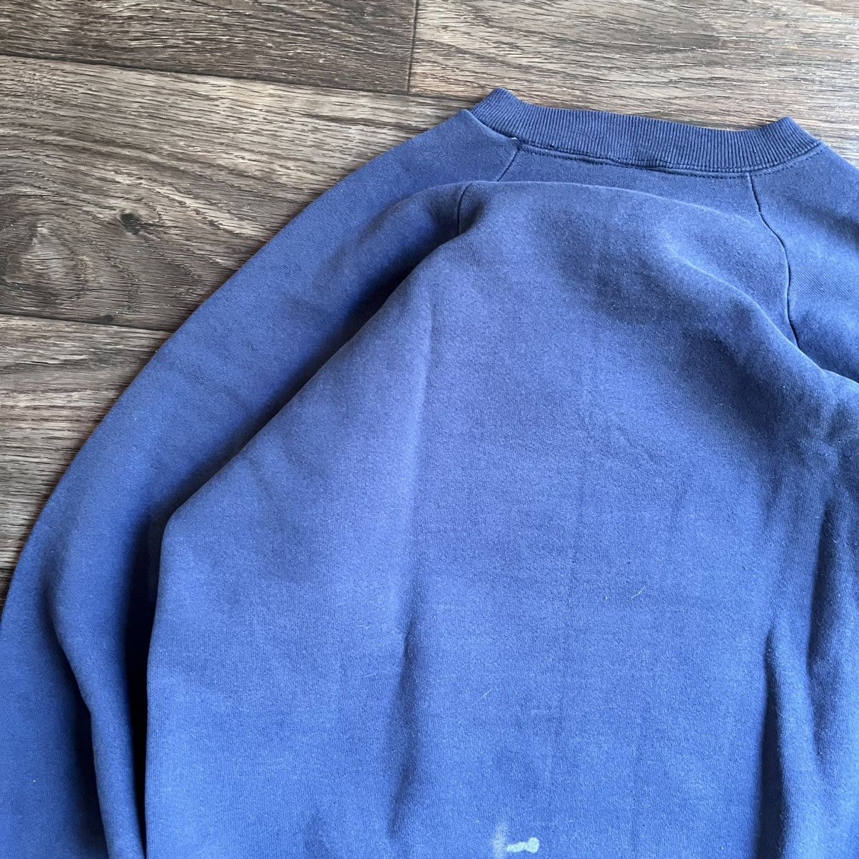 Fruit Of The Loom Sunfaded Blue Raglan Crewneck 1990s Trashed/Stains Size US XL / EU 56 / 4 - 7 Thumbnail