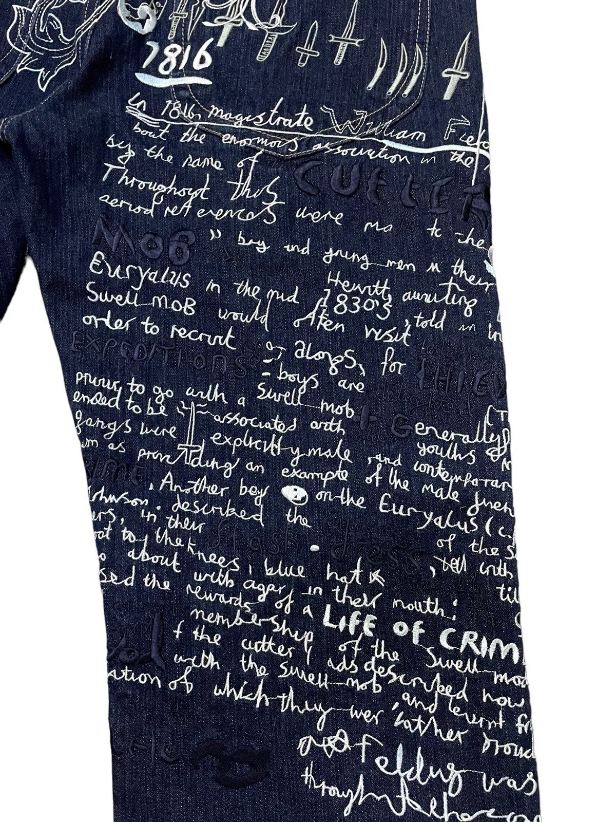 Japanese Brand Artful Dodger Jesse Pinkman Embroidered Poems Baggy Jeans Size US 34 / EU 50 - 21 Thumbnail
