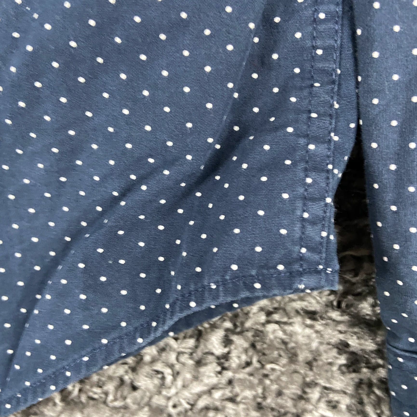 Denime DENIM & FLOWER Men's Button Up Shirt, Polka Dot, Long Sleeve, Size M, Blue, Floral Theme Size US M / EU 48-50 / 2 - 2 Thumbnail