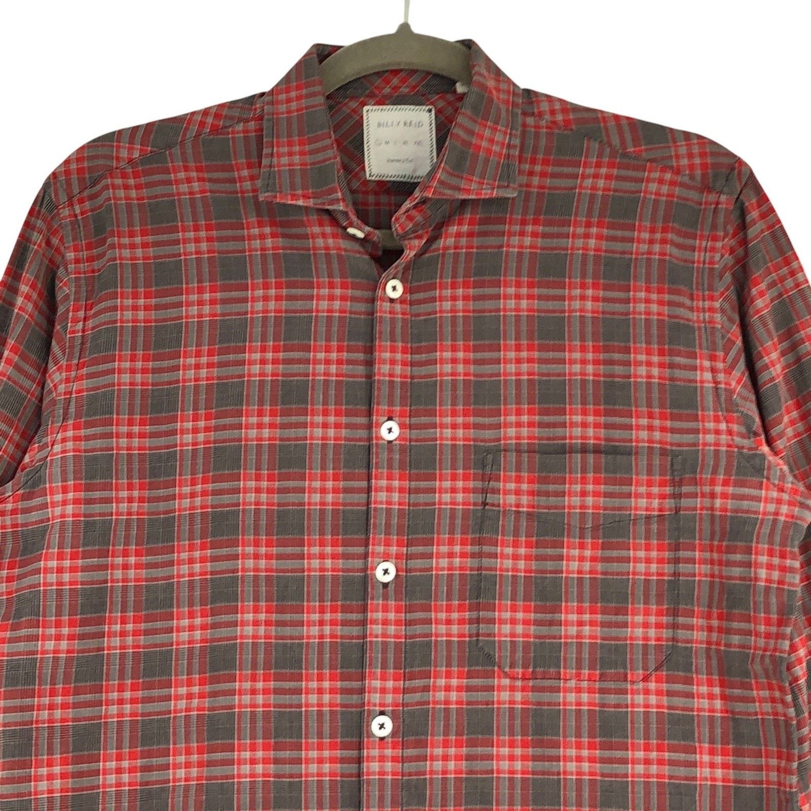 Billy Reid Billy Reid Shirt S Red Gray Plaid Long Sleeve Button Up Size US S / EU 44-46 / 1 - 2 Thumbnail