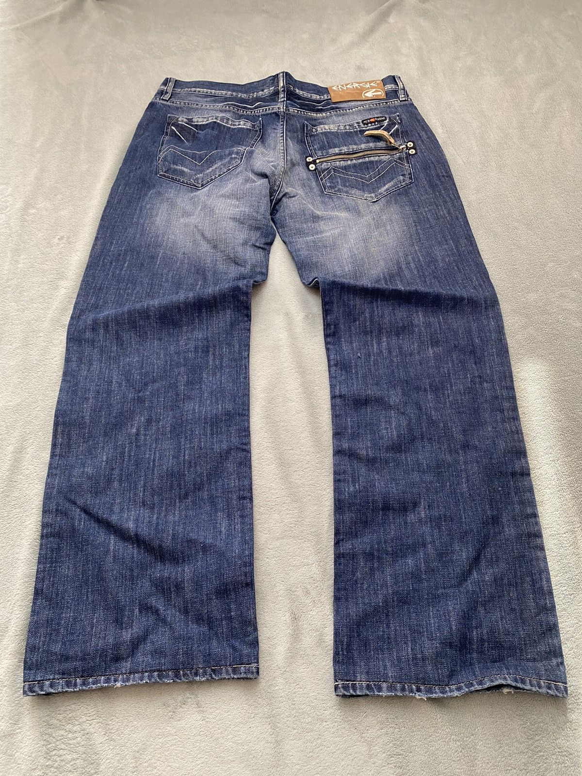 Distressed Denim × Vintage WELDGIN Blue Cargo Denim Jeans