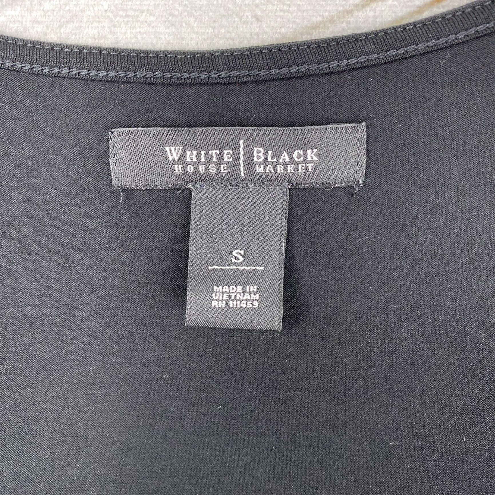 White House Black Market White House Black Market Top Tank Womens S Black Ruffled Ponte Knit Stretch Size S / US 4 / IT 40 - 3 Thumbnail