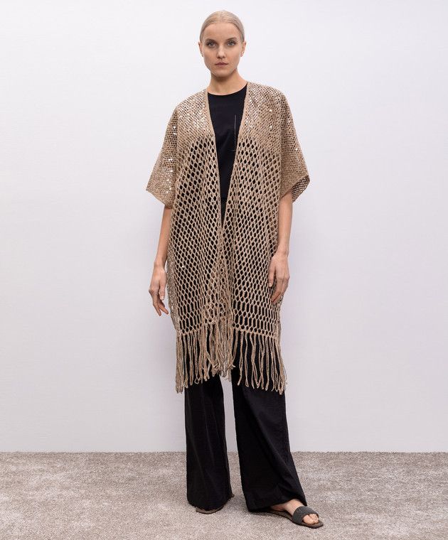Brunello Cucinelli o1w1db10825 Cardigan in Light/Pastel Brown Size M / US 6-8 / IT 42-44 - 2 Thumbnail