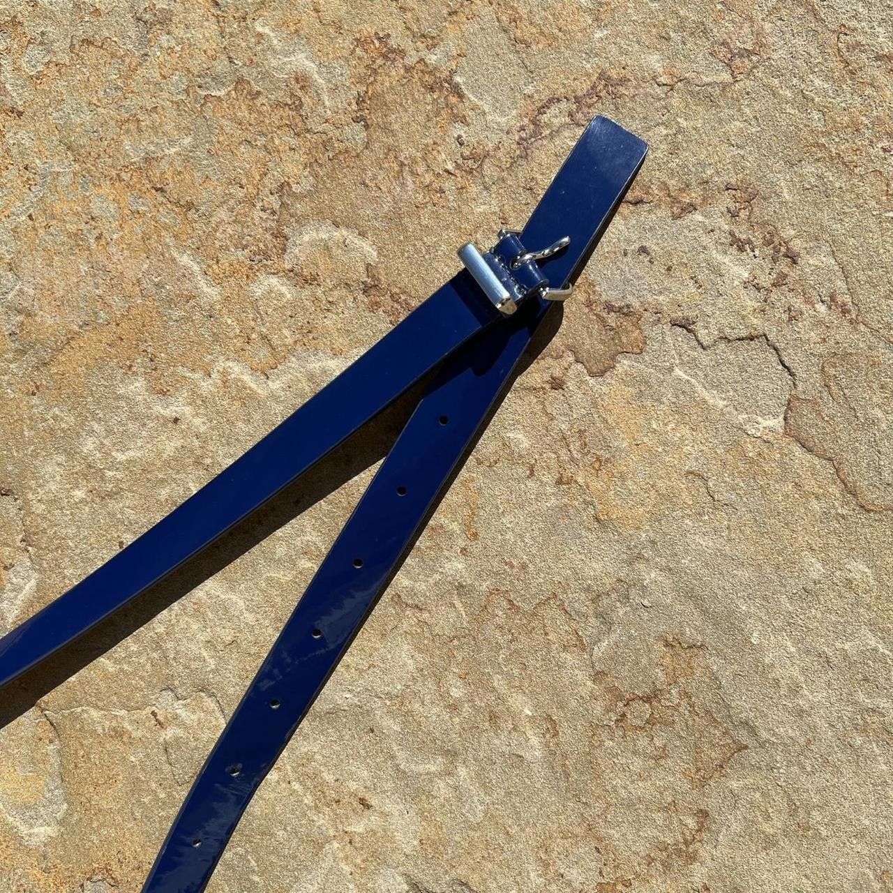 J.Crew Deep Blue Patent Leather Belt Size ONE SIZE - 2 Thumbnail