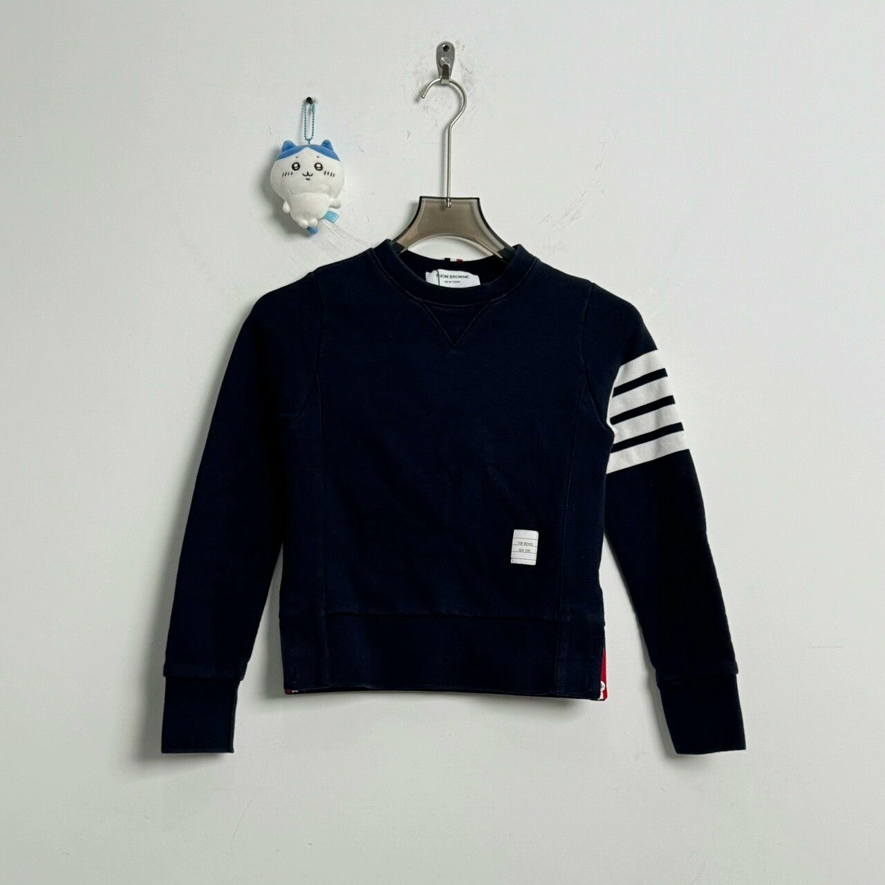 Thom Browne Navy Four-Stripe Sweatshirt