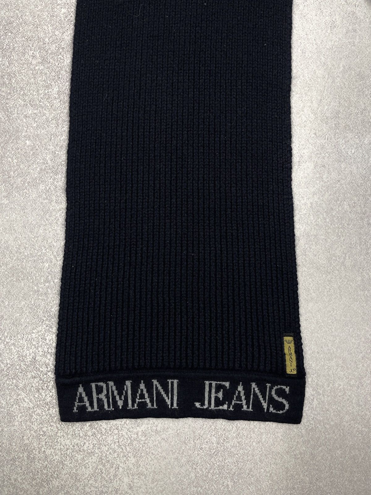 Giorgio Armani Mens Armani Jeans Armani Knitted Scarf Navy Big Logo Size ONE SIZE - 4 Thumbnail