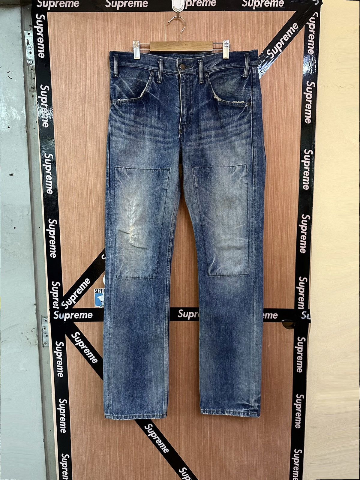 Big John Vintage Big John Double Knee Distressed Denim Size US 34 / EU 50 - 1 Thumbnail