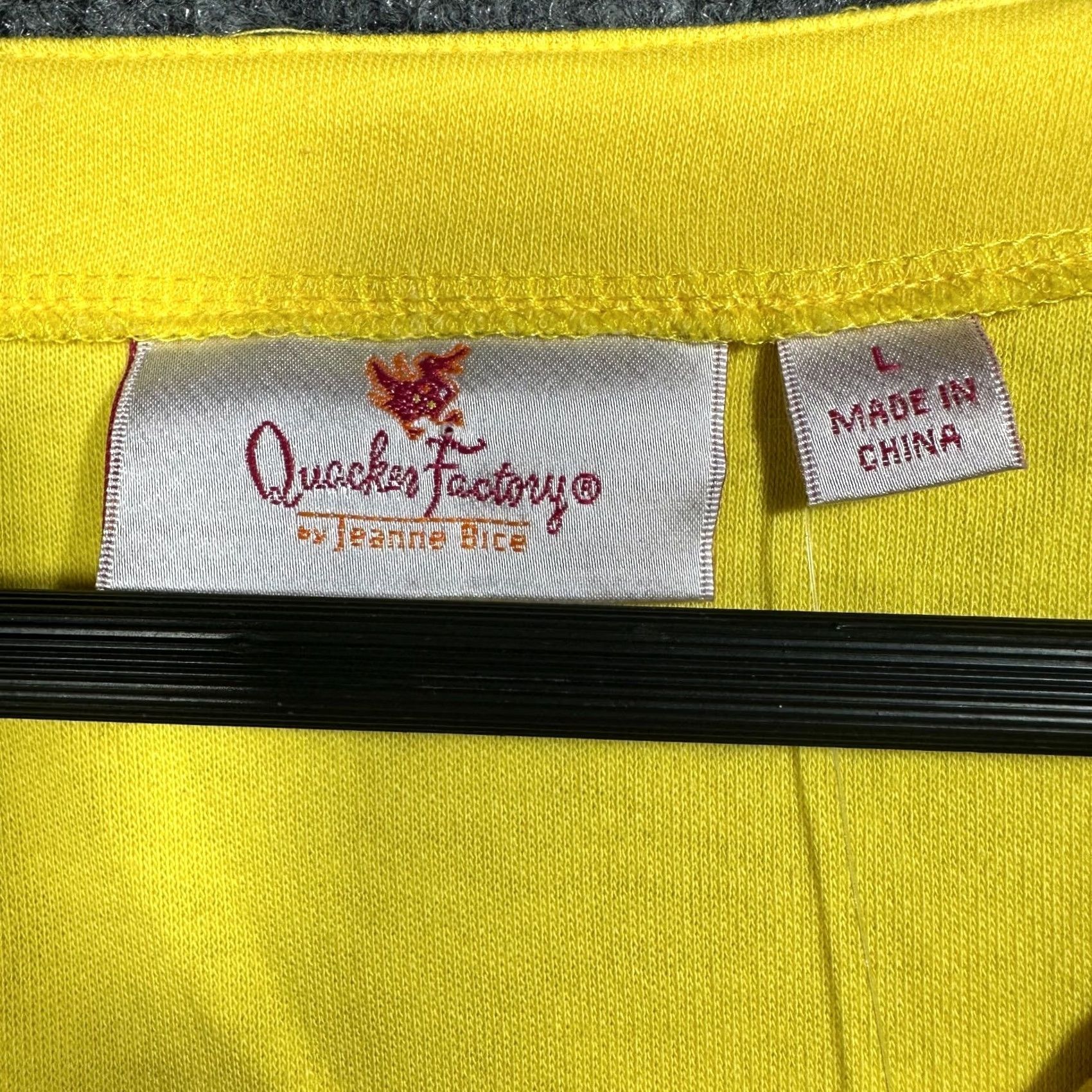 Quacker Factory Quacker Factory Cardigan Womens L Yellow Stretch Knit 3/4 Sleeve V-Neck Size L / US 10 / IT 46 - 5 Thumbnail