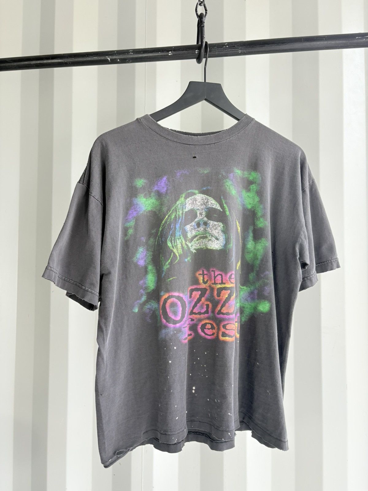 Vintage Thrashed Ozzy Osbourne Faded Distressed Shirt GRUNGE Band Size US XL / EU 56 / 4 - 1 Thumbnail